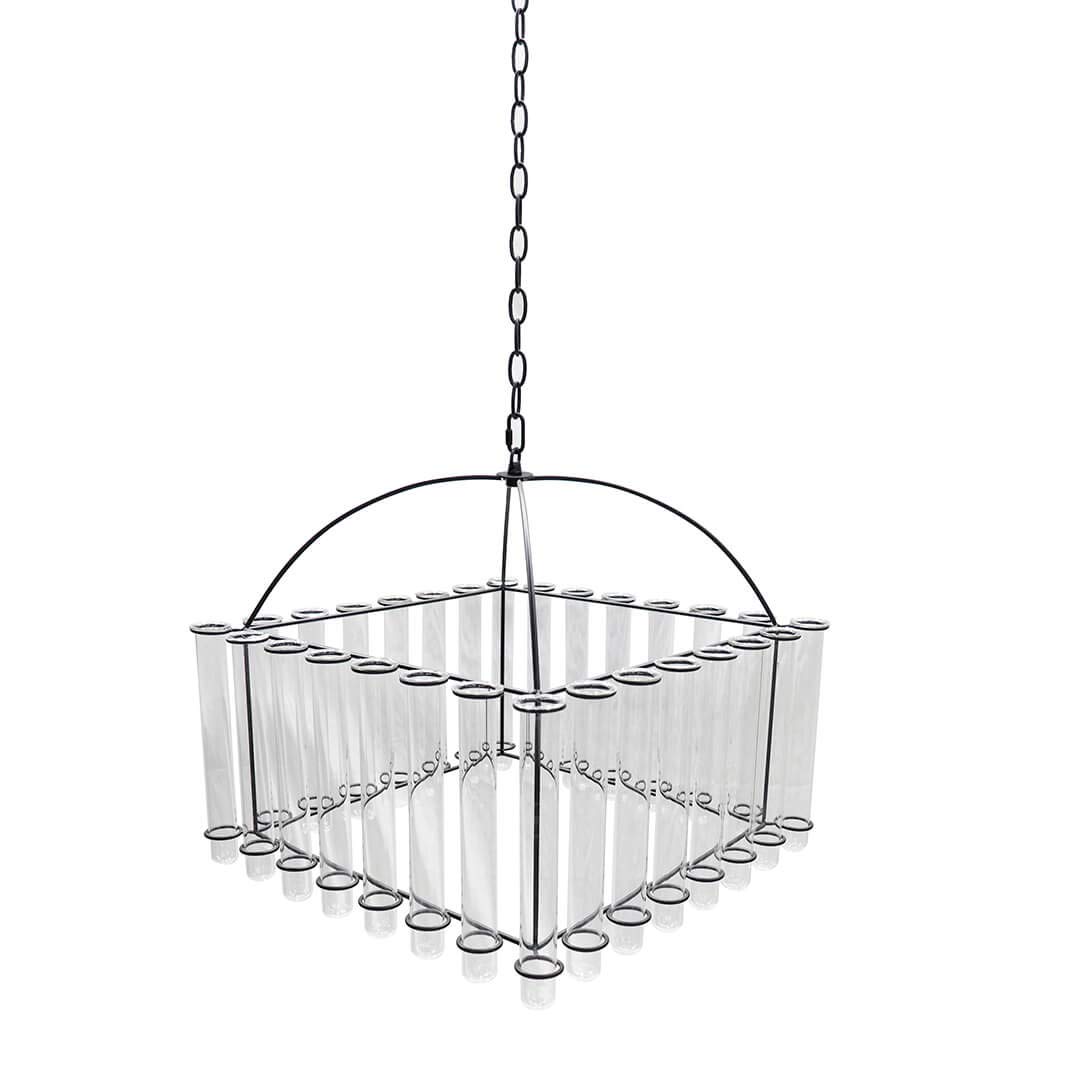 Koyal Wholesale Floral Chandelier Ceiling Light - Black Test Tube Set for Wedding, Home Decor & Event Centerpiece