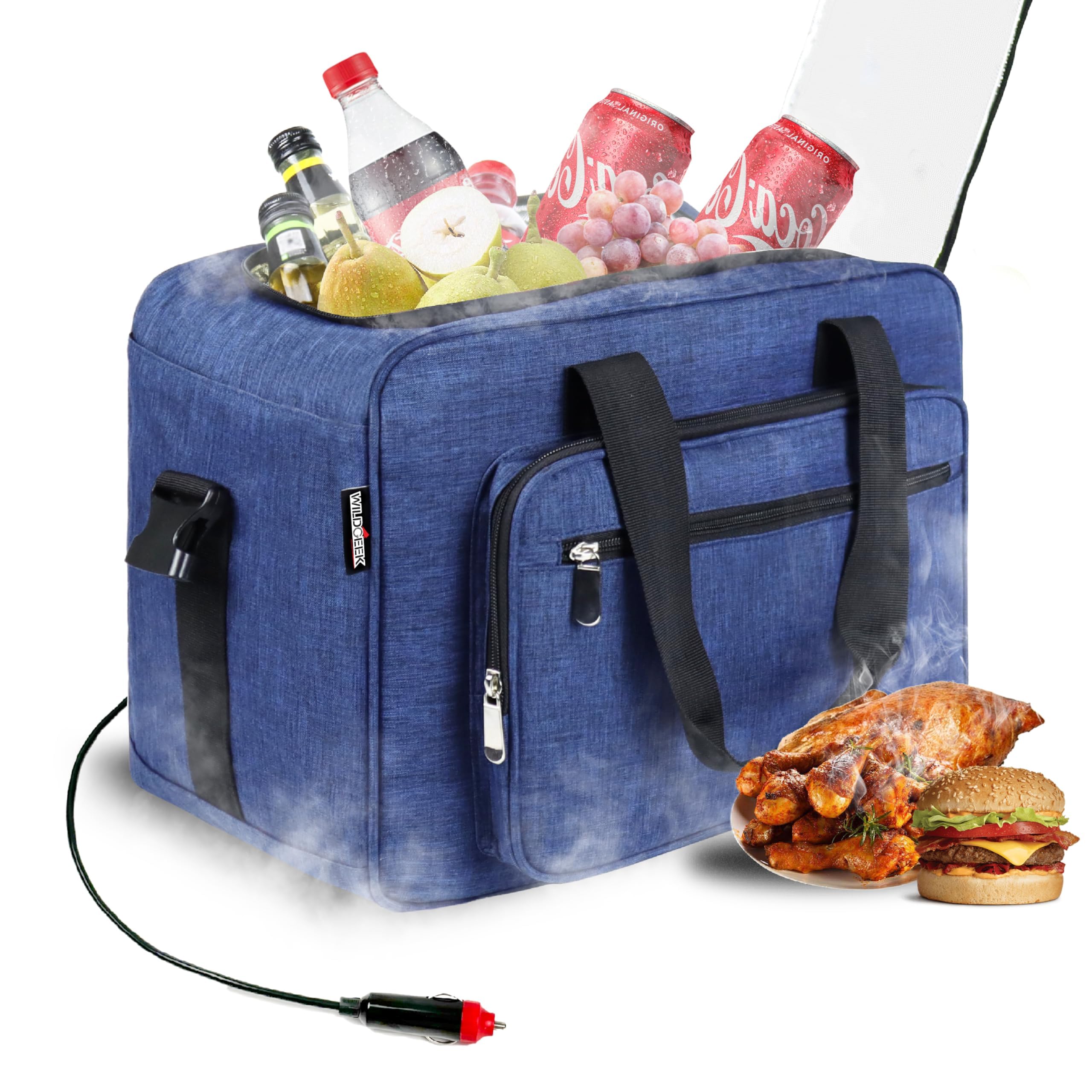 12V 26-Quart Portable Electric Cooler and Warmer - USB Car Fridge for Truck, SUV & Road Trips | Iceless 25L Cooling & Heating | Heavy-Duty Mini Fridge for Long-Haul Drivers, Camping & Outdoor Adventures | Perfect Corporate Gift & All-Season Travel Companion