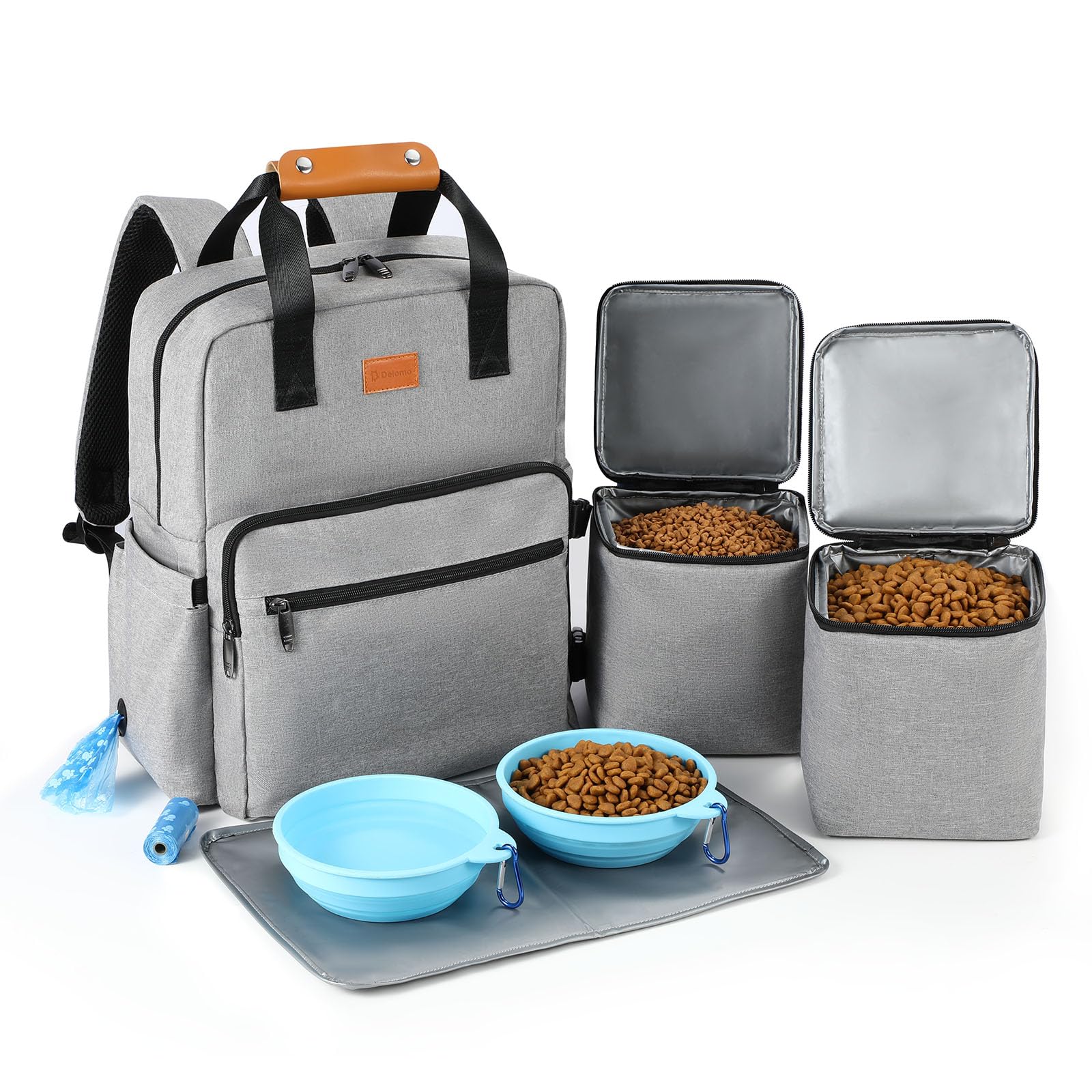 Airline Approved Dog Travel Backpack - 25L Multi-Function Pet Carrier with Storage Pockets, 2 Food Containers & Foldable Bowls - Perfect for Weekend Trips, Hiking, and Outdoor Adventures with Your Dog