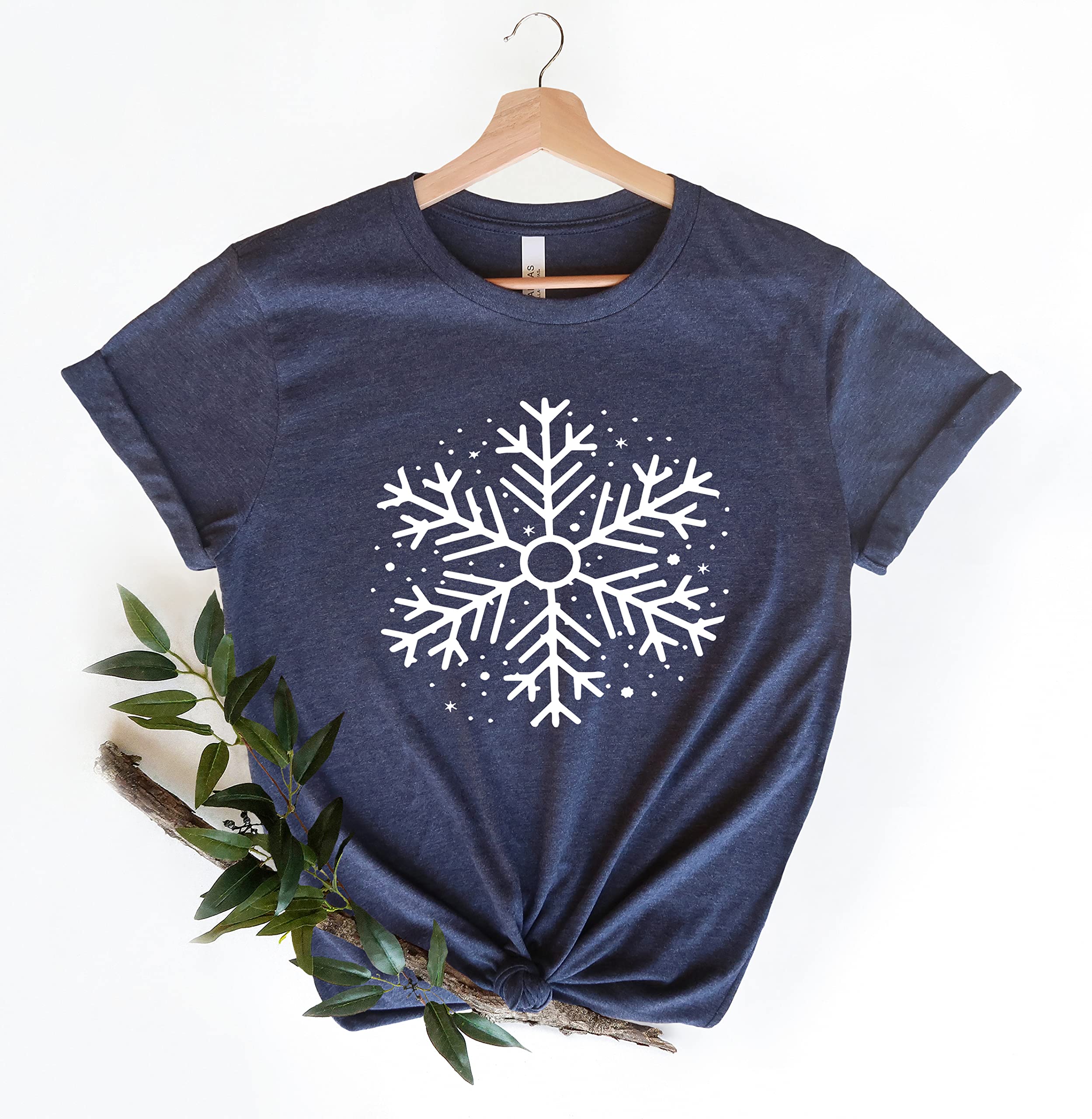 Snowflake Christmas T-Shirt for Women | Funny Holiday Party Shirt | Winter Festive Apparel for Christmas Gatherings & Ugly Sweater Parties