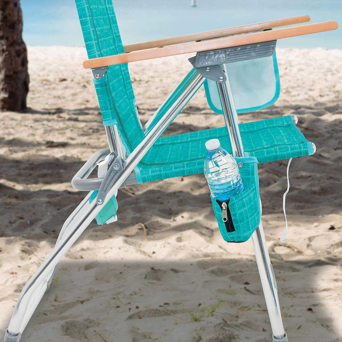 Tommy Bahama 7-Position Adjustable Hi-Boy Beach Chair with Suspension - Green | Portable Folding Lounge Chair for Poolside, Backyard, Camping & Outdoor Relaxation