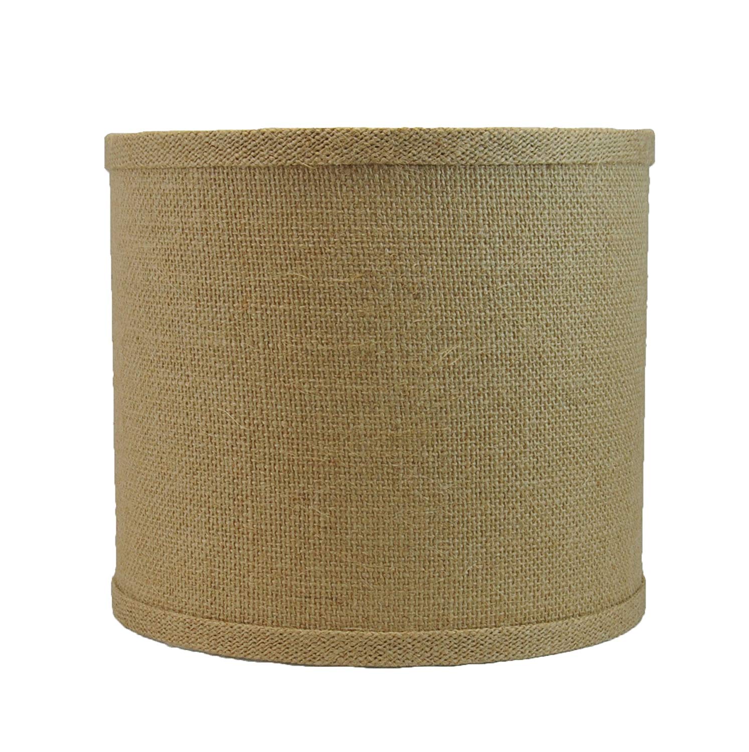 Urbanest Burlap Drum Lamp Shade - 8x8x7 Inches Natural Jute Spider Fit - Perfect for Farmhouse, Rustic & Boho Home Decor, Bedroom & Living Room Lighting