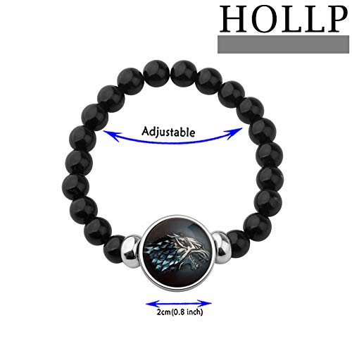 HOLLP Game of Thrones Inspired Bracelet - GOT Fans Gift for Men & Women - Nine Noble Houses Bracelet - Perfect Gift for Boyfriend, Husband or GOT Lovers - Great for Cosplay, Themed Parties & Fantasy Enthusiasts