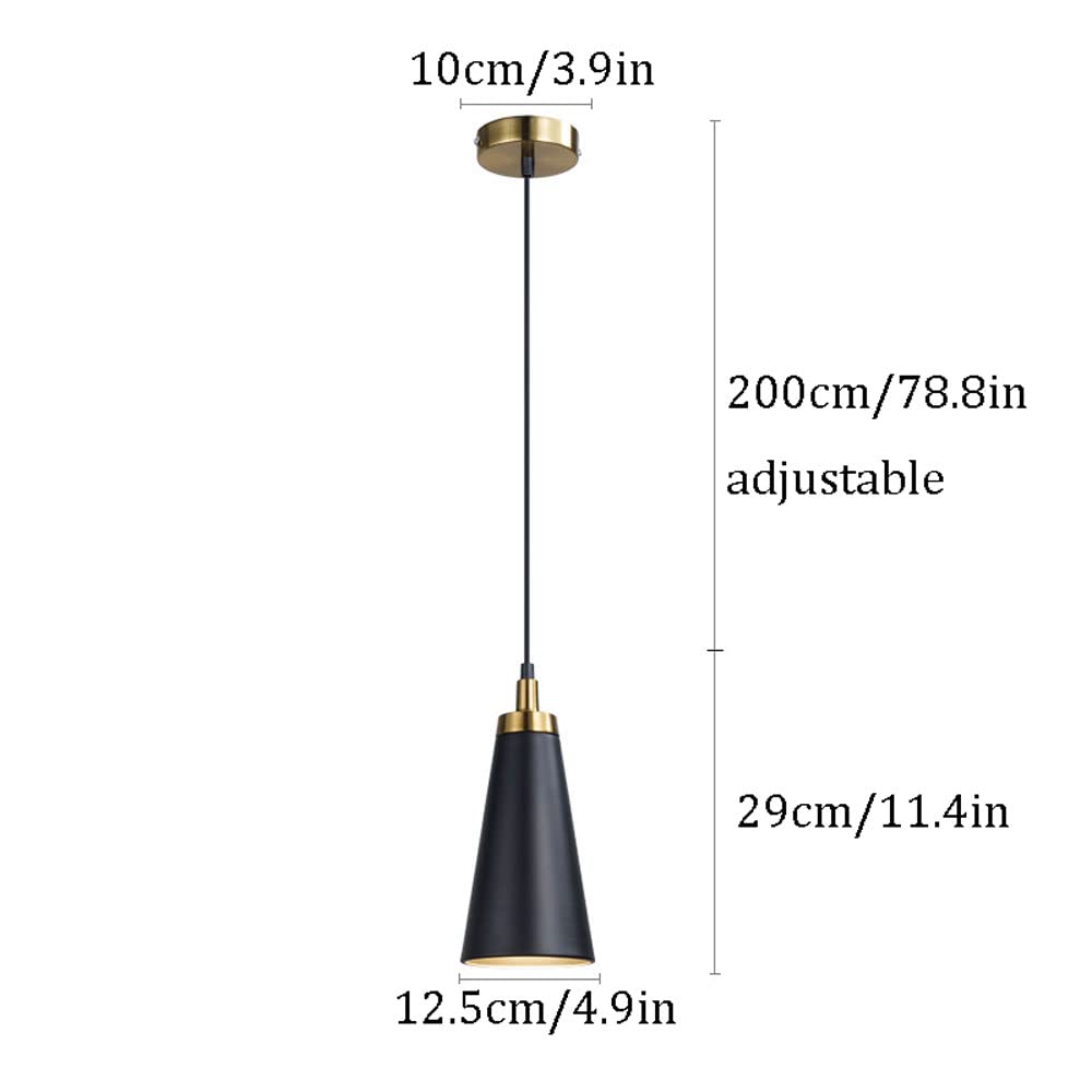 4.9in Black Adjustable Postmodern Pendant Light - High Translucent Cylindrical Lampshade Hanging Chandelier for Coffee Shops, Milk Tea Stores & Fast Food Restaurants | Perfect for Cafe Lighting, Restaurant Decor & Commercial Spaces