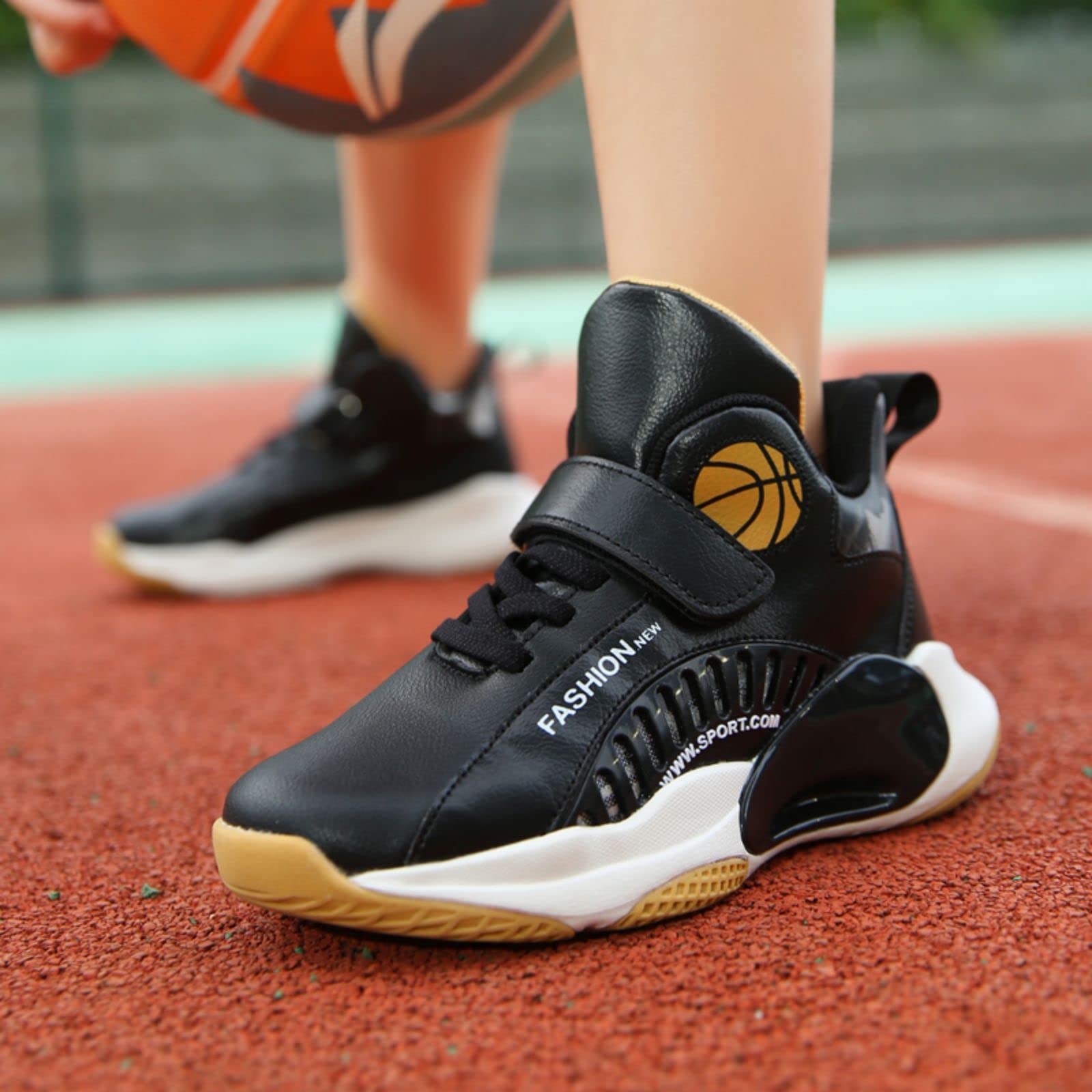 Best Kids Basketball Shoes with Velcro Closure - Lightweight Sports Sneakers for Boys & Girls - Perfect for Indoor Courts, Outdoor Play & School PE Classes