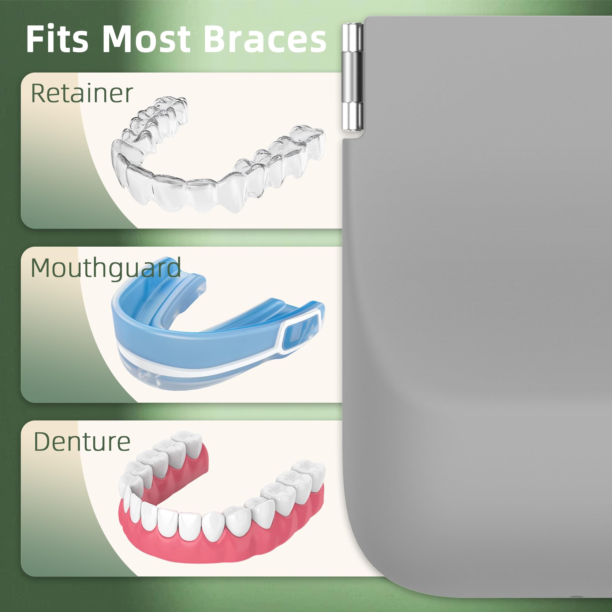 Nearockle 2 Pack Soft Silicone Retainer Case with Lanyard - Denture Storage Box with Vent Holes for Invisalign, Clear Aligners & Mouth Guards - Portable Travel Container for Teeth Whitening Trays (Pink+Grey) | Perfect for Gym, Travel & Daily Dental Care