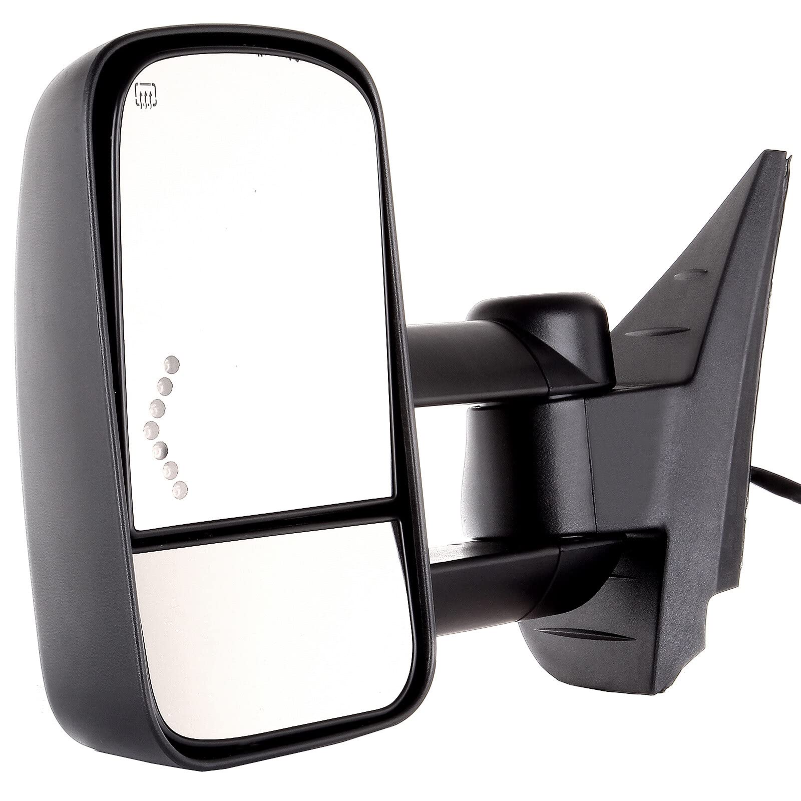ECCPP Power Heated Towing Mirrors with Arrow Signal Light - Replacement for 2007-2013 Chevy Silverado & GMC Sierra (New Body Style) - Driver & Passenger Side Pair - Perfect for Towing, Camping & Off-Road Adventures