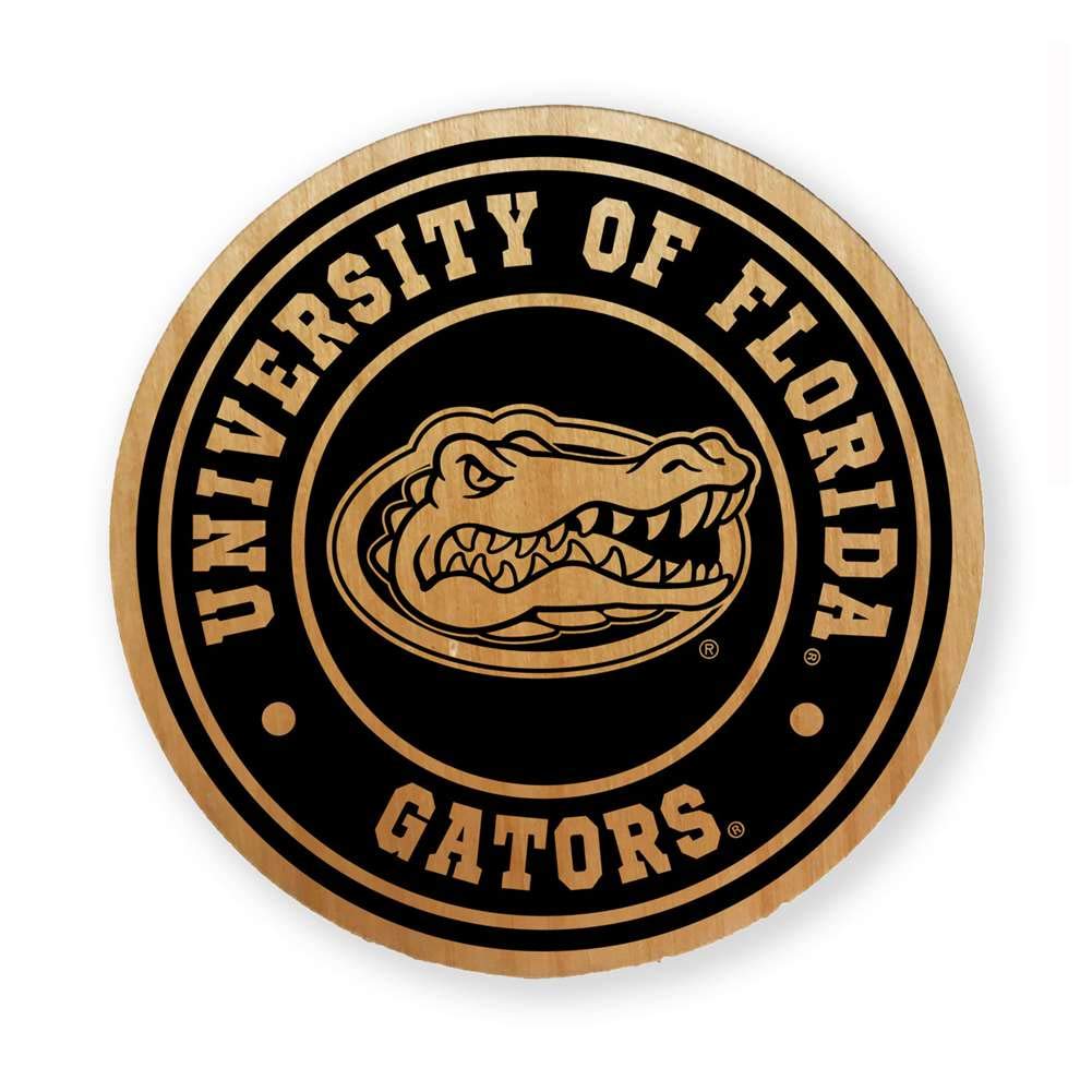 NCAA Alderwood Round Coasters Set of 4 - Premium Wood Drink Coasters for Beer, Wine & Coffee - Perfect for Game Day, Home Bar & Office Decor