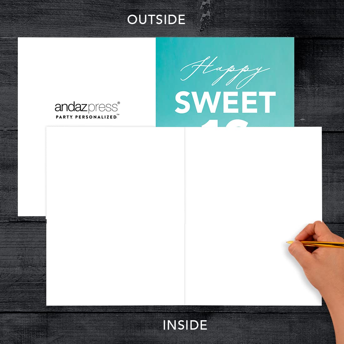 Jumbo Happy Birthday Card for Sweet 16 - 8.5x11 Inch Blank Greeting Card with Envelope - Birthday Card for Girls, Daughter, Granddaughter - Sixteen Birthday Cake Design - 1-Pack - Perfect for Milestone Celebrations & Special Wishes