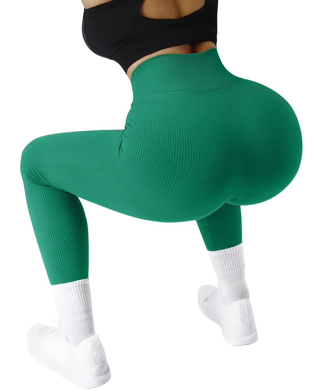 SUUKSESS Women's High Waist Ribbed Seamless Yoga Pants - Workout Leggings for Gym, Running & Lounge Wear - Comfortable Stretchy Tights for Women