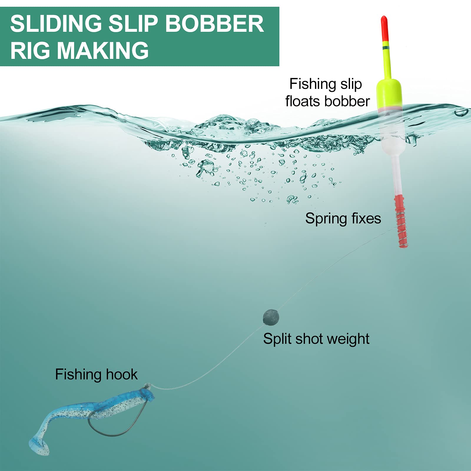10-Piece Fishing Bobbers and Floats Set - Spring Slip Bobbers, Crappie Floats for Freshwater & Saltwater Fishing - Ideal for Crappie, Trout, Bass Fishing Accessories (Great for Lakes, Rivers, and Shore Fishing)