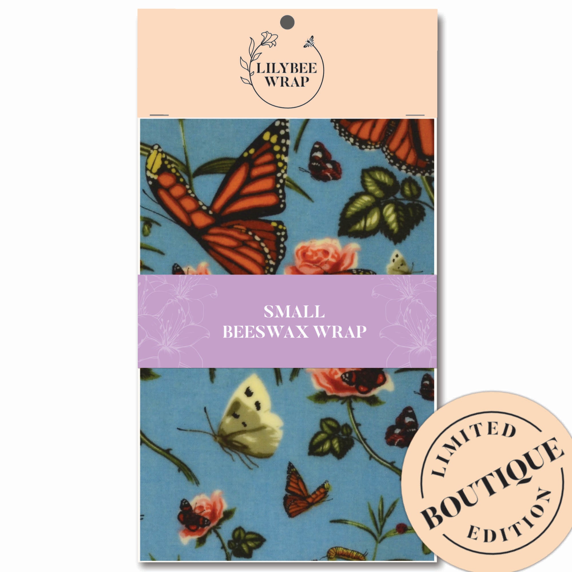 Eco-Friendly Beeswax Food Wraps - Reusable Small Butterfly Sky Design for Sustainable Food Storage | Perfect for Sandwiches, Fruits & Leftovers