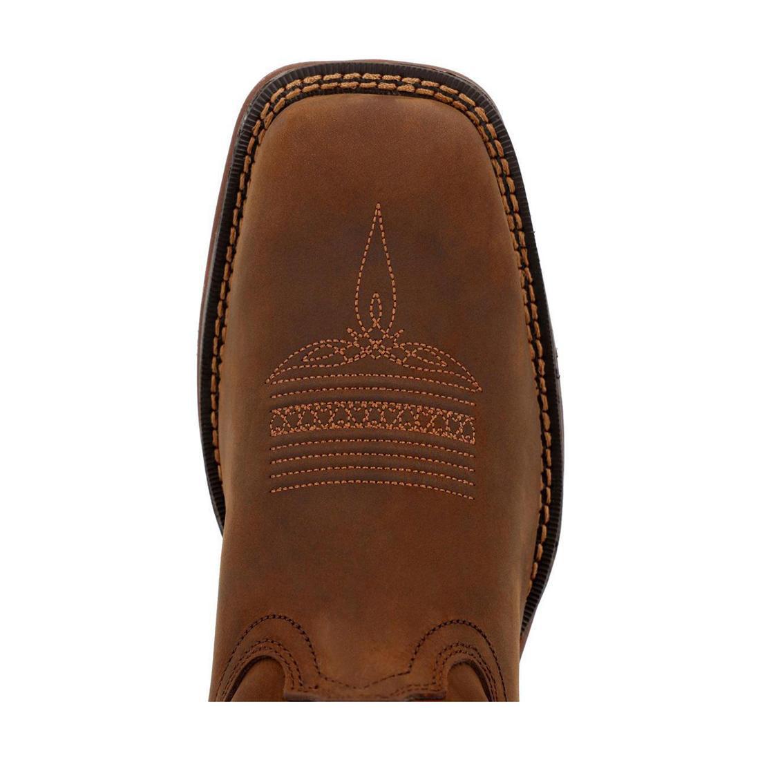 Rebel Pull-On Western Boots for Women - Brown Leather Cowboy Boots with Comfortable Fit | Perfect for Rodeo, Country Dancing & Casual Wear