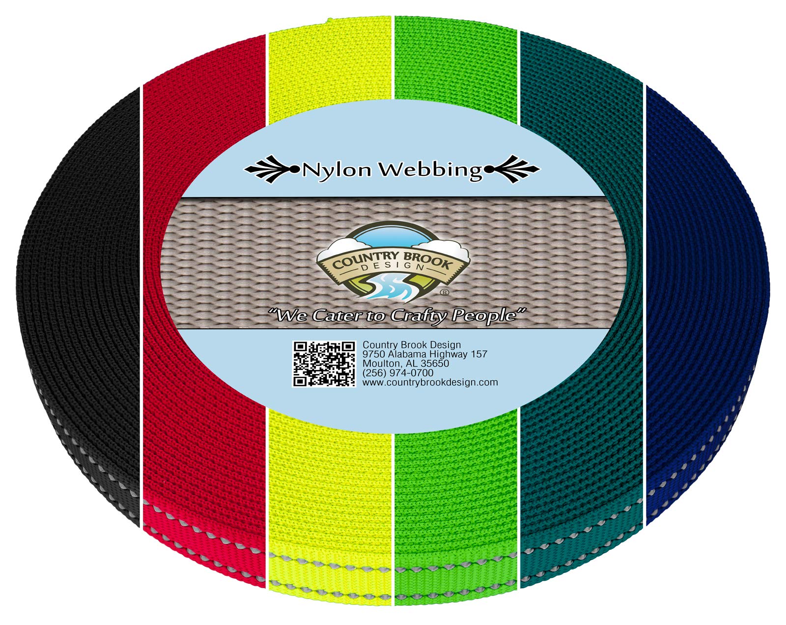 Country Brook Design - Reflective Nylon Webbing (5/8 Inch) - High Visibility Safety Straps for Outdoor Gear, Pet Collars & DIY Projects