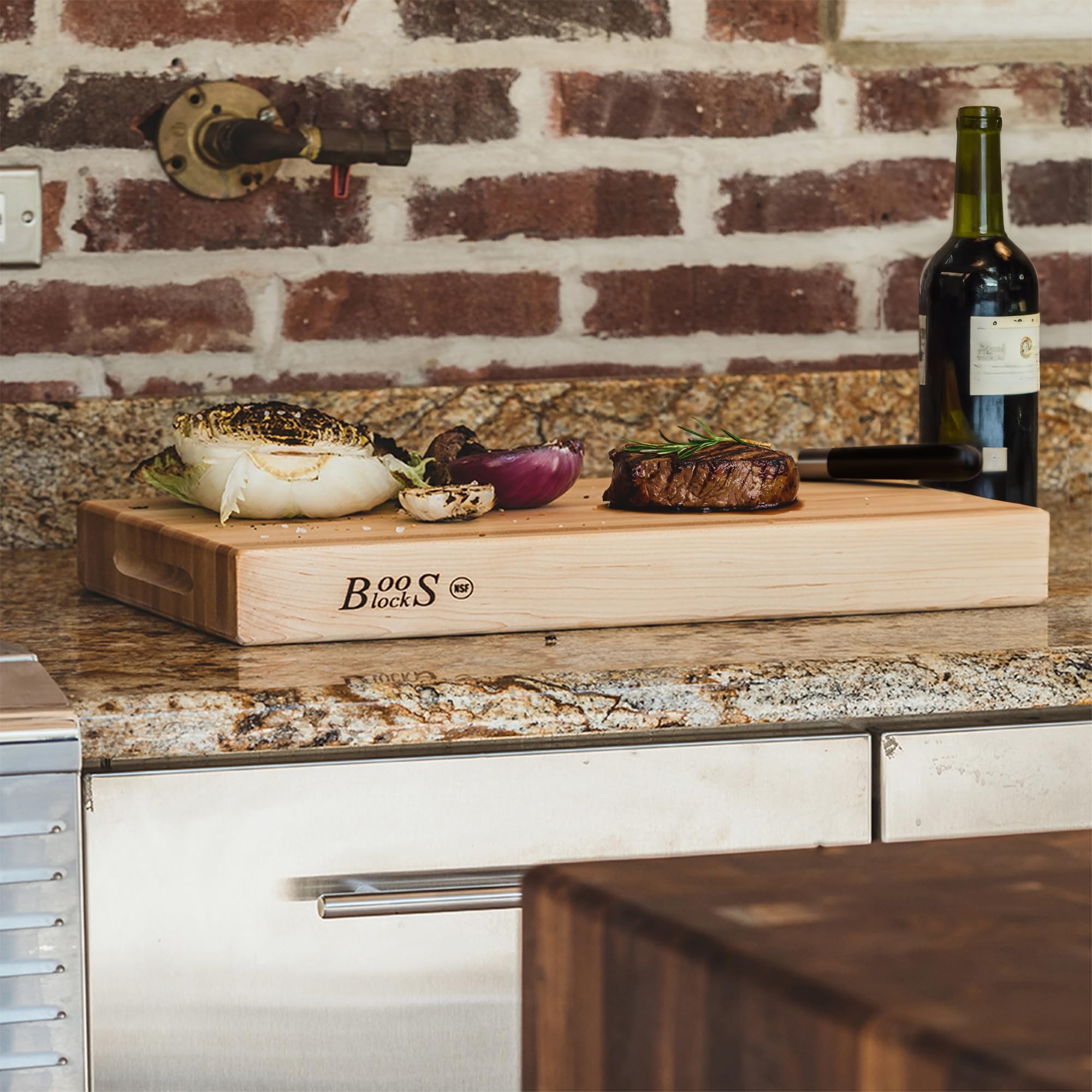 John Boos RA-Board Large Reversible Maple Wood Cutting Board 24x18x2.25 Inches - Premium Kitchen Chopping Board for Meat, Vegetables & Meal Prep - Perfect for Home Chefs & Professional Kitchens