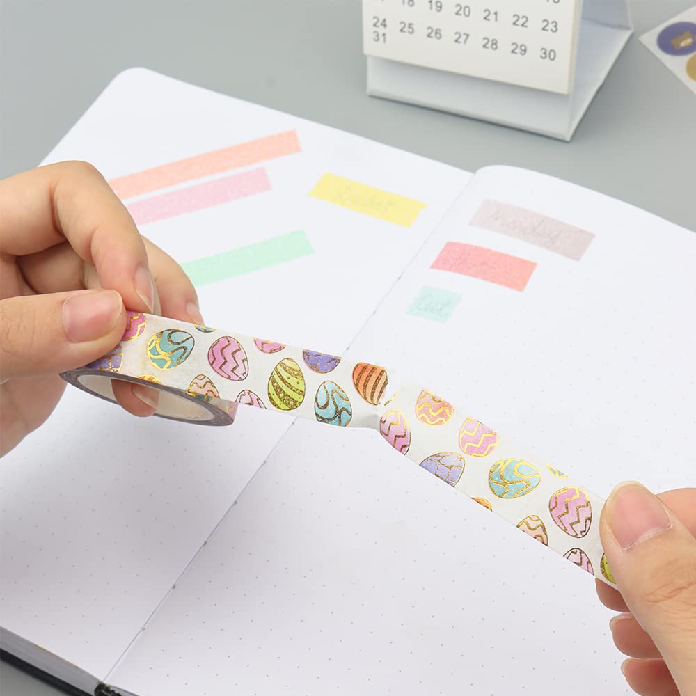 NatSume Basics Foil Washi Tape - Easter Egg Crafting Tape, Metallic Decorative Washi Tape for Tumblers, Journals, Scrapbooks & Planners (32 ft) - Perfect for DIY Projects, Gift Wrapping & Home Decor