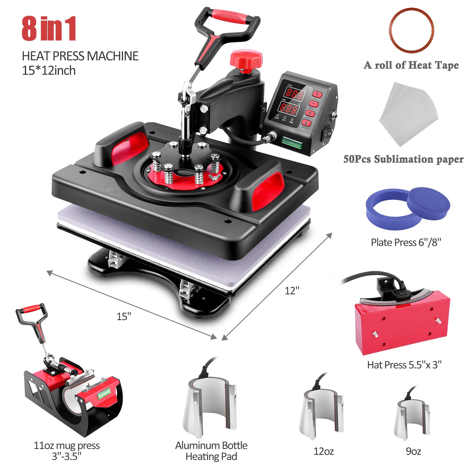 8-in-1 Digital Heat Press Machine 12
