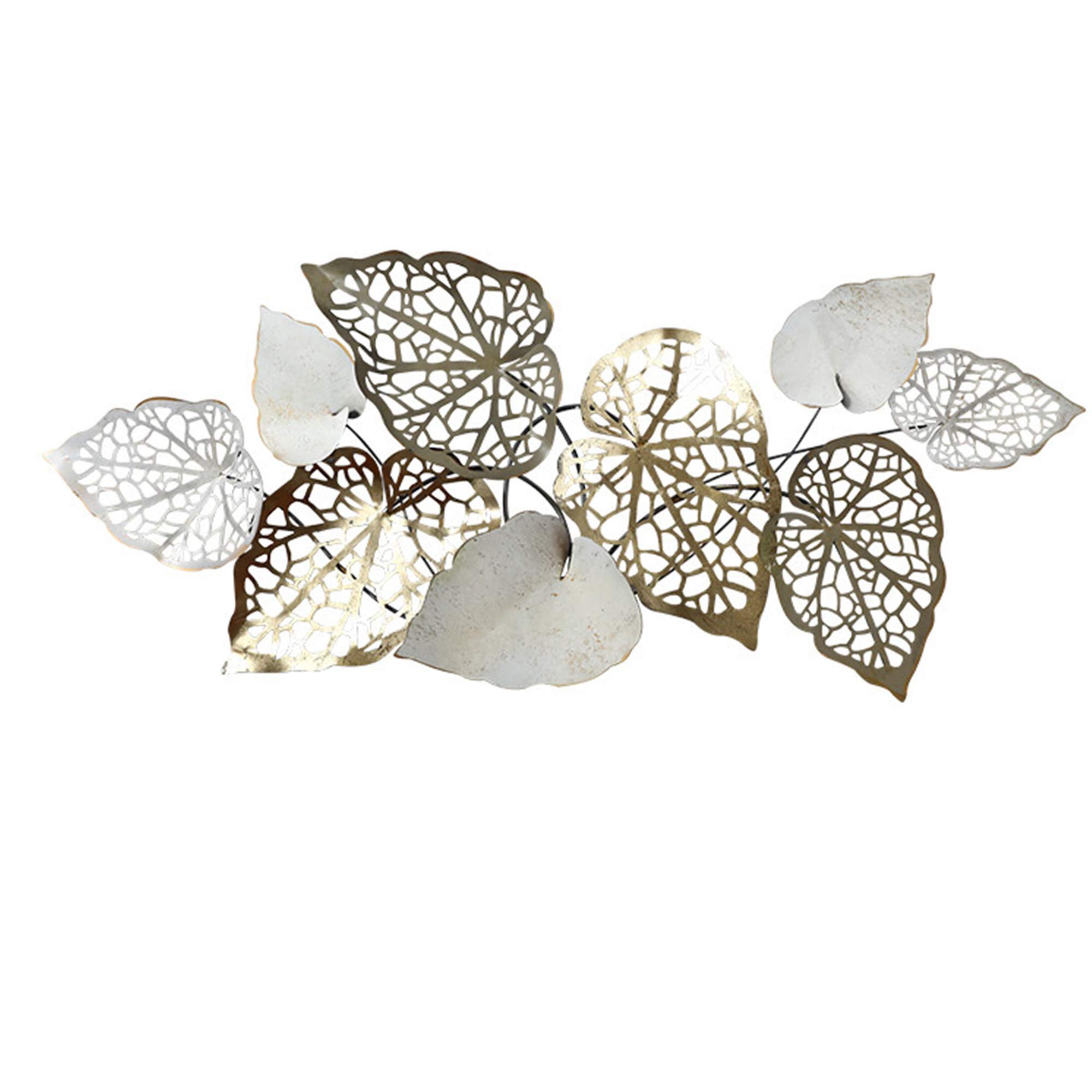 3D Metal Wall Decor - Hanging Metal Flower Leaf Art Sculpture, Multi-Layer Wall Art for Living Room & Bedroom - Modern Home Decor for Housewarming, Wedding & Office Decoration