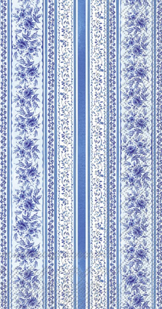 Boston International Rosanne Beck 3-Ply Guest Towel Buffet Paper Napkins, 16-Count, Blue Medallion - Premium Disposable Napkins for Parties, Weddings & Everyday Dining