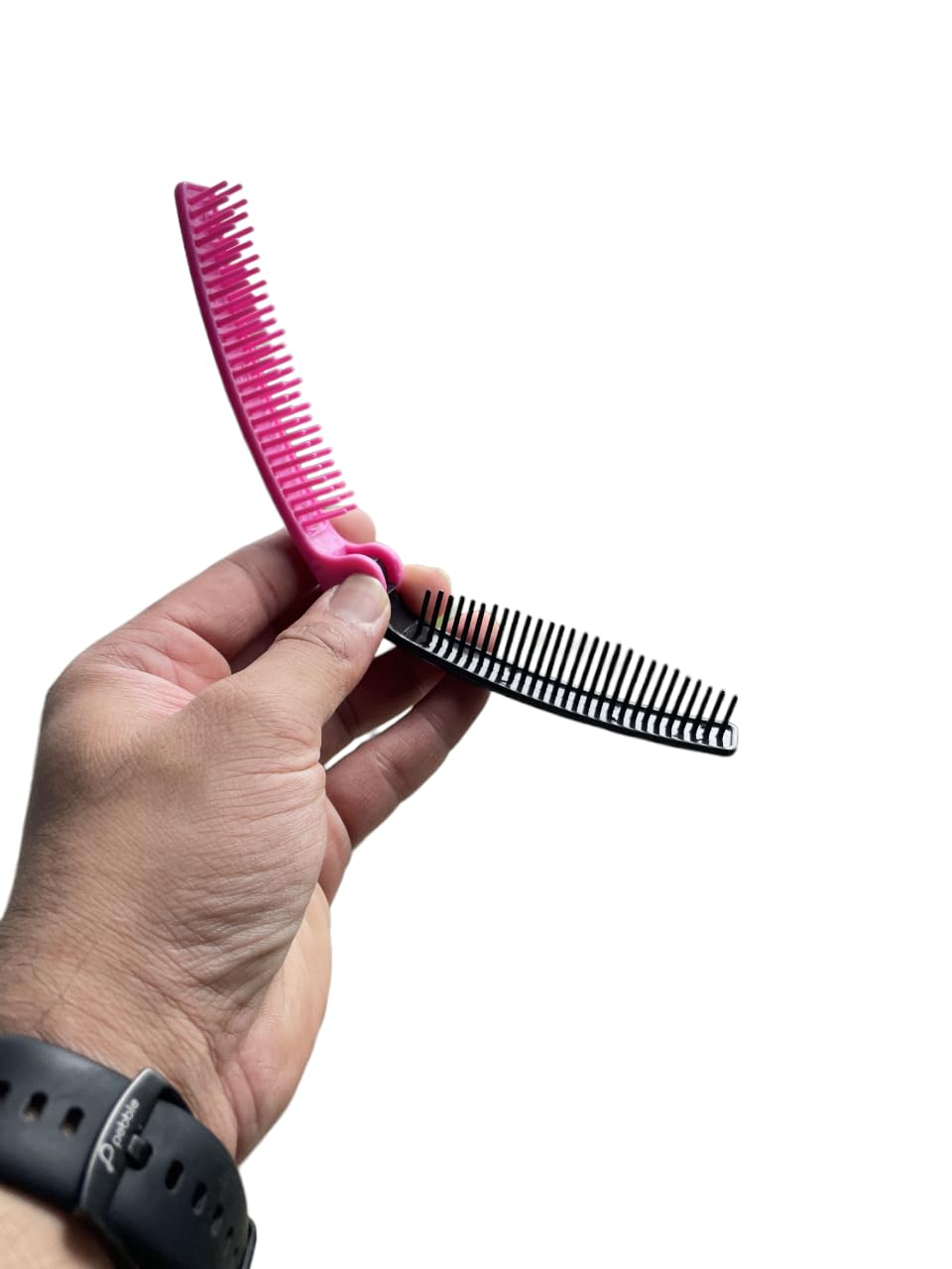 Ayushicreationa Folding Hair Brush and Comb Set - 3pc Portable Travel Hairbrush with Double Head Massage for Thick & Thin Hair - Multi Color for Home, Travel & On-the-Go Styling
