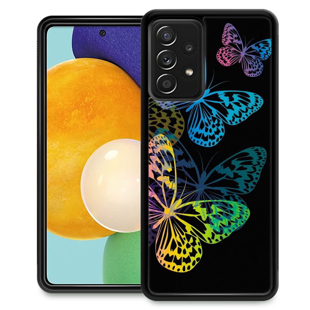 Samsung Galaxy A73 Case for Girls - Colorful Butterfly Design, Shockproof & Anti-Scratch Hard Cover with Organic Glass Protection | Compatible with Samsung Galaxy A73 5G 6.7-inch | Perfect for School, Work & Everyday Use