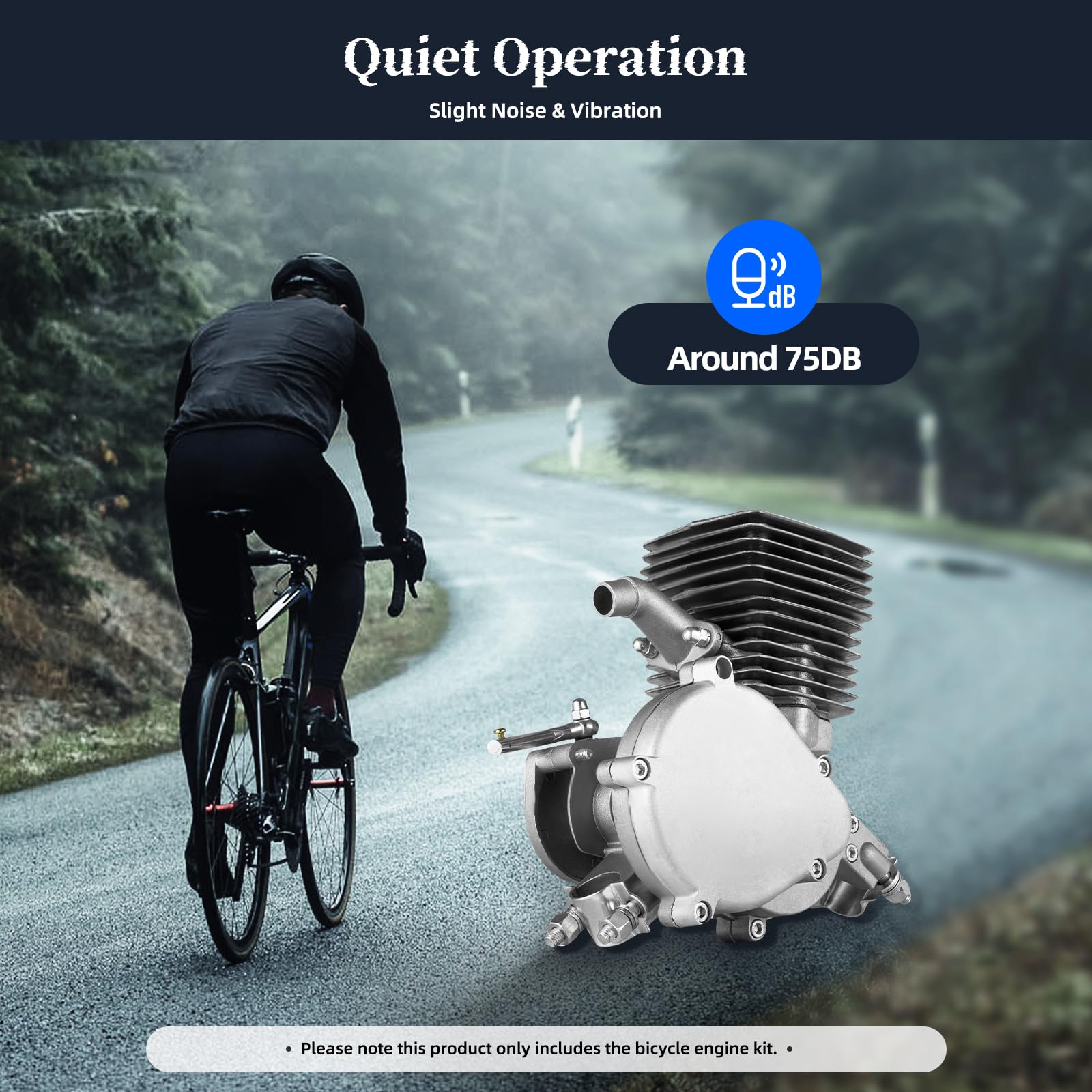 100CC 4-Stroke Gas Bicycle Engine Kit - Complete Motorized Bike Conversion Set with Air-Cooling System - Perfect for Commuting, Off-Road Adventures & DIY Bike Projects