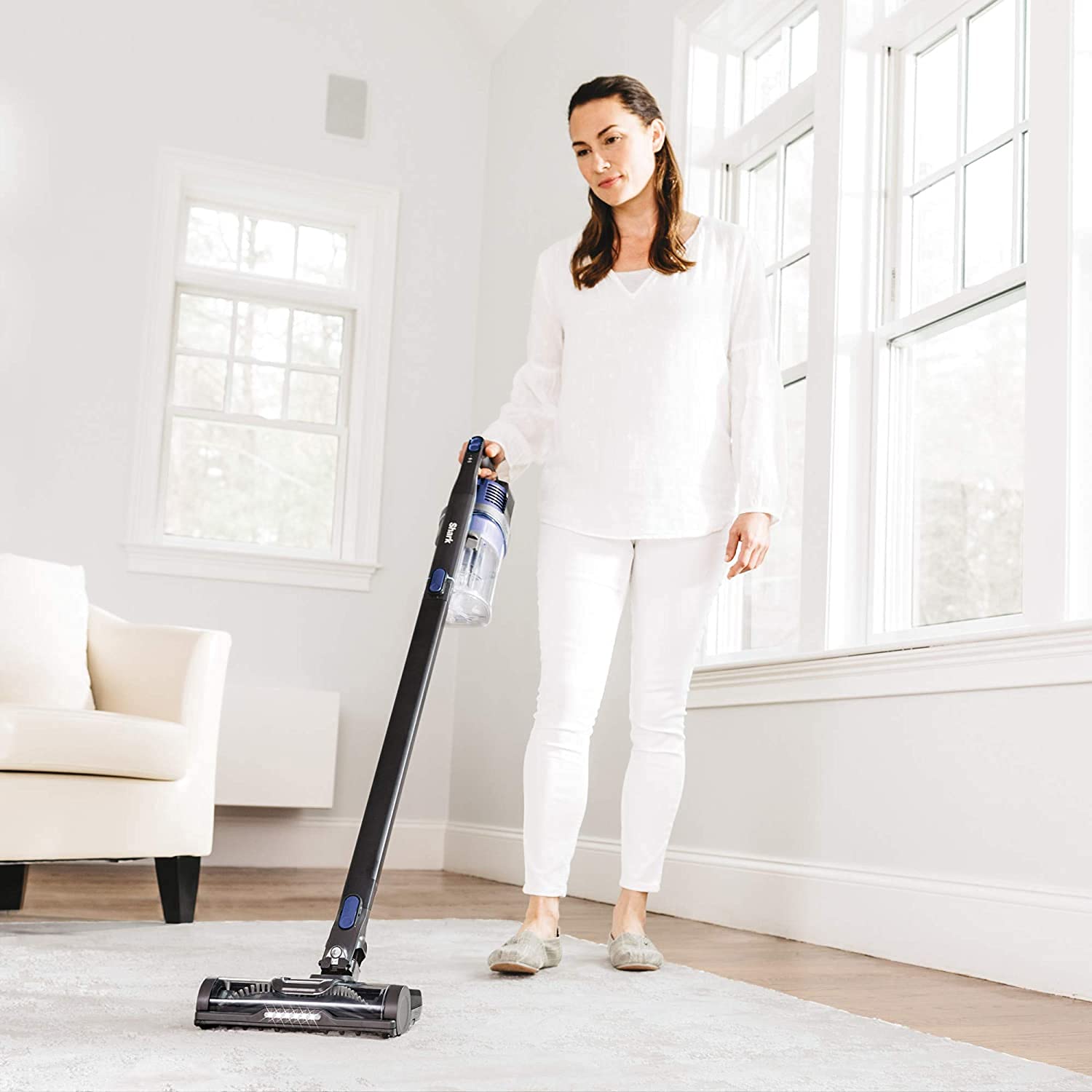 Shark Rocket IX141 Lightweight Cordless Stick Vacuum Cleaner - 7.5 lbs Ultra-Light, Blue Iris | Powerful Suction for Pet Hair, Hard Floors & Carpets | Perfect for Quick Cleanups & Whole-House Cleaning