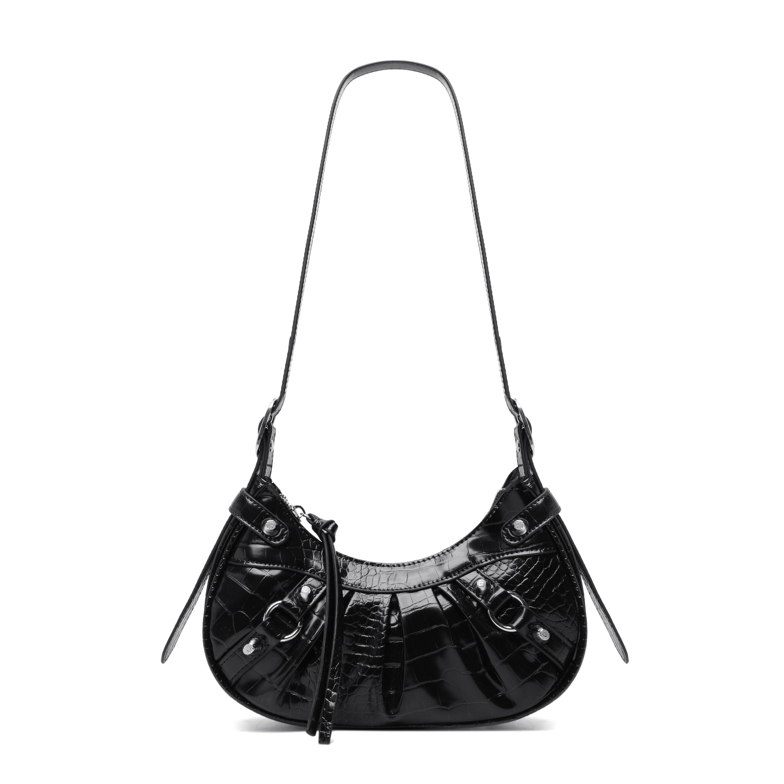 Stylish Women's Crossbody Shoulder Bag with Adjustable Strap - Punk Studded Y2K Underarm Purse for Everyday Use, Travel & Night Out