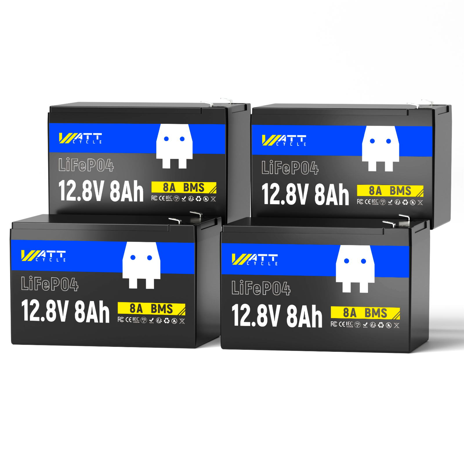 12V 8Ah LiFePO4 Rechargeable Battery - Long Lasting Lithium Iron Phosphate Battery for Solar Power, RV, Marine, and Outdoor Adventures - Perfect for Camping, Emergency Backup, and Off-Grid Applications