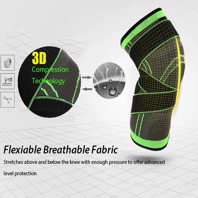 Best Compression Knee Brace for Pain Relief & Support - Adjustable & Breathable for Running, Sports & Arthritis - Men & Women (Black, Medium)