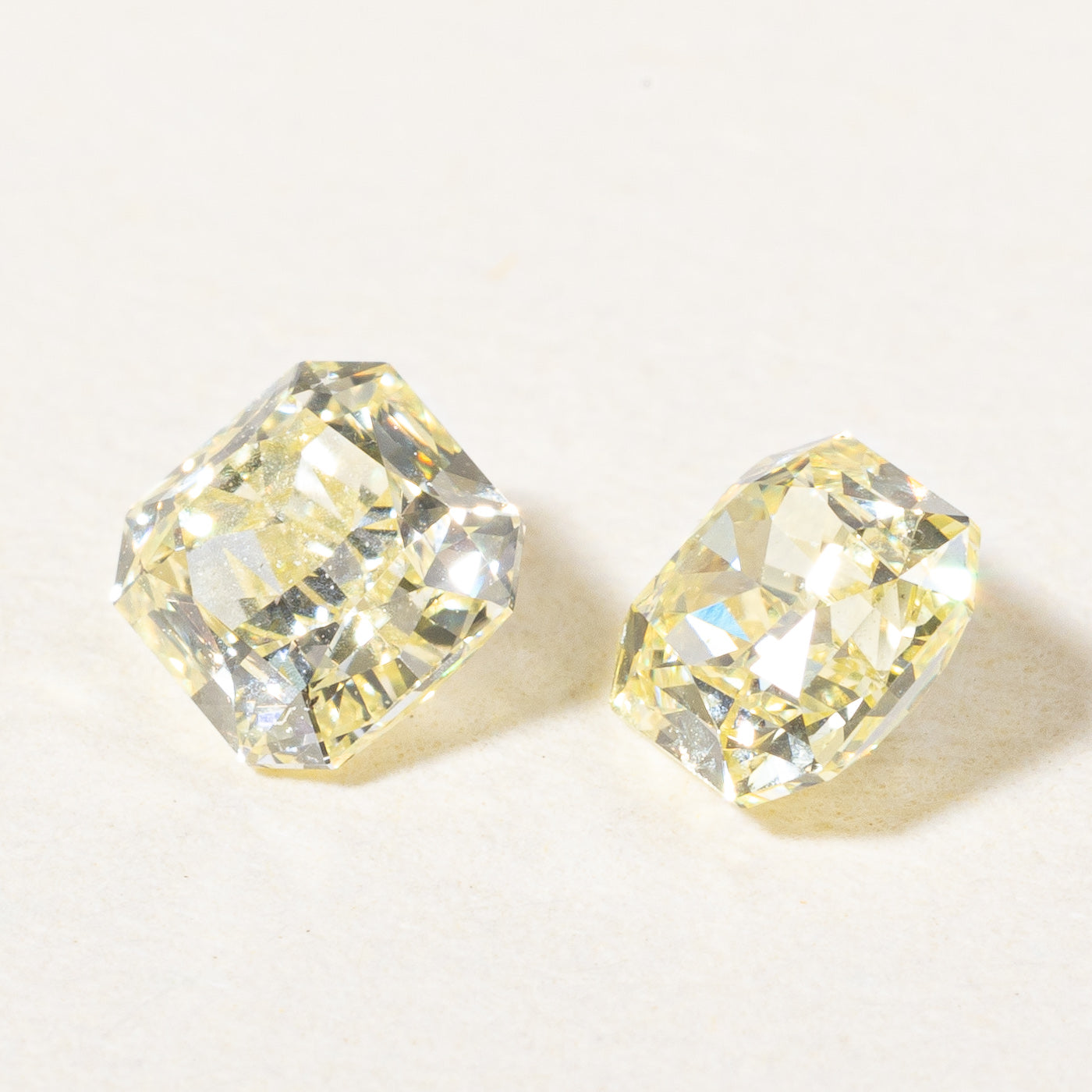 0.66ctw VS1 Fancy Yellow Radiant Cut Loose Diamond Pair | Natural Yellow Diamonds for Engagement Rings & Jewelry Making | Perfect for Wedding Bands & Custom Jewelry Designs