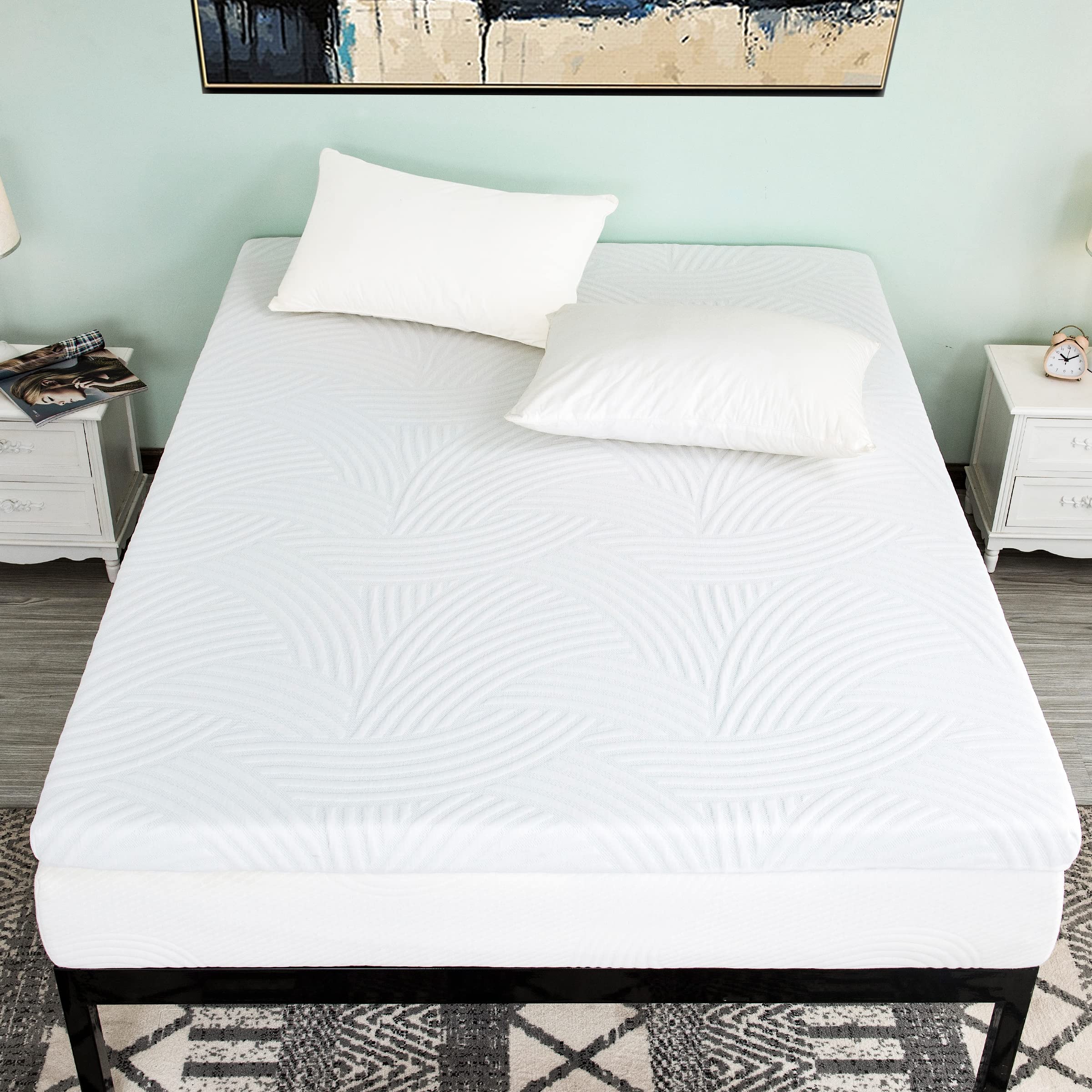 CHUN YI 4 Inch Cooling Memory Foam Mattress Topper for Full Size Bed - Breathable Soft Mattress Pad with Removable Cover | Perfect for Hot Sleepers, Back Pain Relief & Bedroom Comfort Upgrade