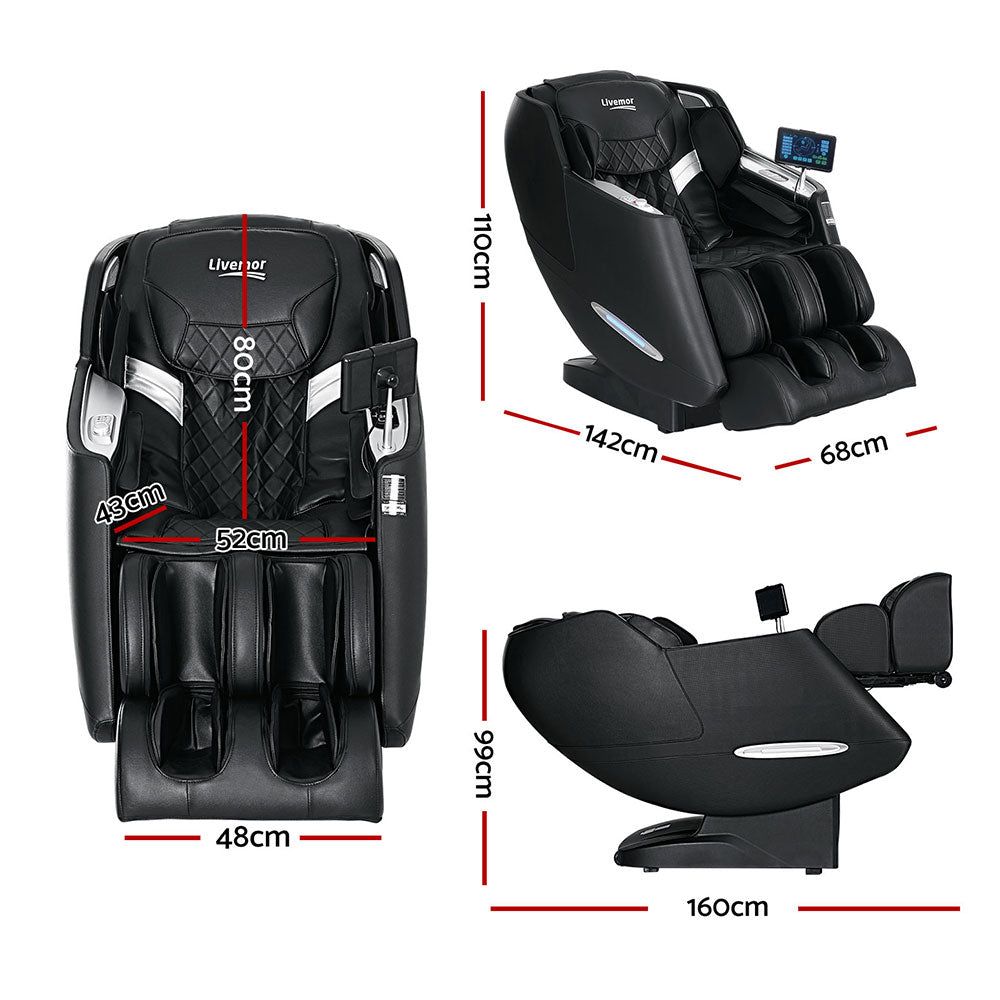 Livemor Electric Massage Chair Recliner with Full Body Shiatsu Massage for Home Use - Perfect for Relaxation, Pain Relief, and Stress Relief in Living Room or Bedroom