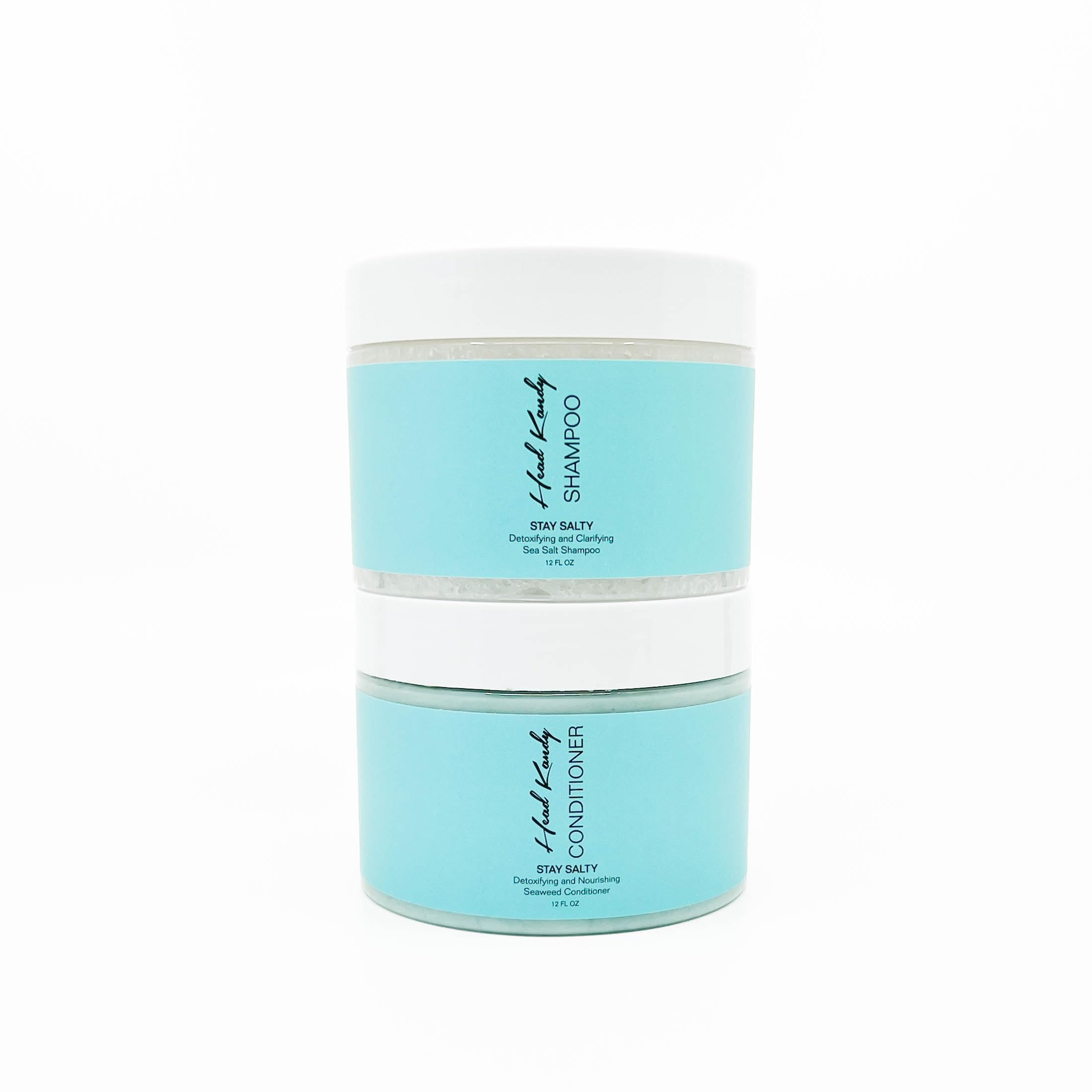 Head Kandy Stay Salty Sea Salt Purifying & Detoxifying Shampoo & Conditioner Set for Color-Treated Hair | Hydrating with Seaweed Extract for Volume & Shine | Sulfate-Free Hair Care Bundle | Perfect for Beach Waves & Post-Swim Hair Revival