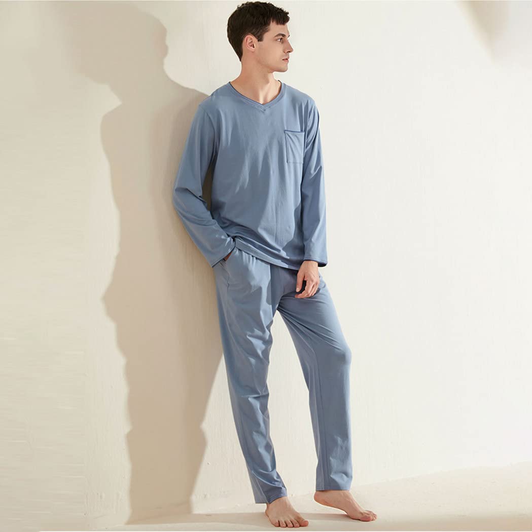 Men's Soft Modal Cotton Long Sleeve Pajama Set - 2 Piece Comfortable Sleepwear for Lounge & Bedtime - Cozy Homewear for Relaxing Evenings & Winter Nights