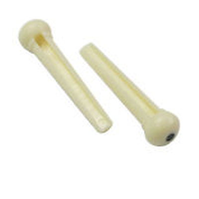 Dr Parts Bridge Pin Set - 6 Plastic Ivory Pins with Black Dots for Acoustic Guitars | Perfect for Guitar Repair & Maintenance