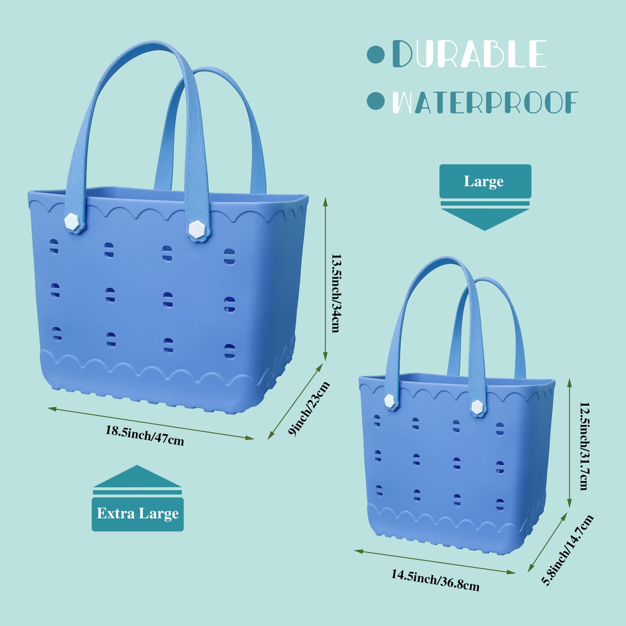 Waterproof Rubber Beach Tote Bag - Tip-Proof Outdoor Tote for Beach, Boat, Pool & Sports - Perfect for Travel, Gym & Shopping