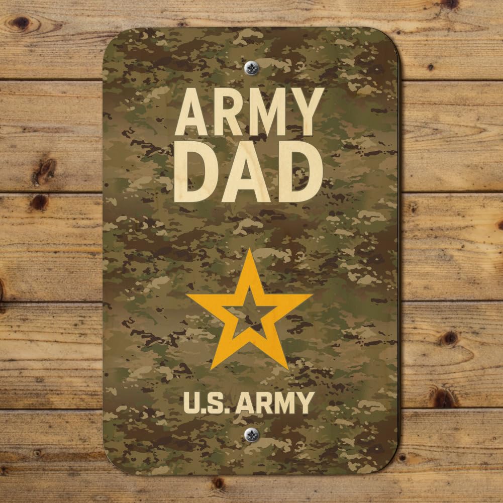 U.S. Army Dad Metal Sign - Patriotic Home Office Decor, Military Appreciation Gift for Veterans & Soldiers - Perfect for Man Cave, Office Wall, or Military Themed Room