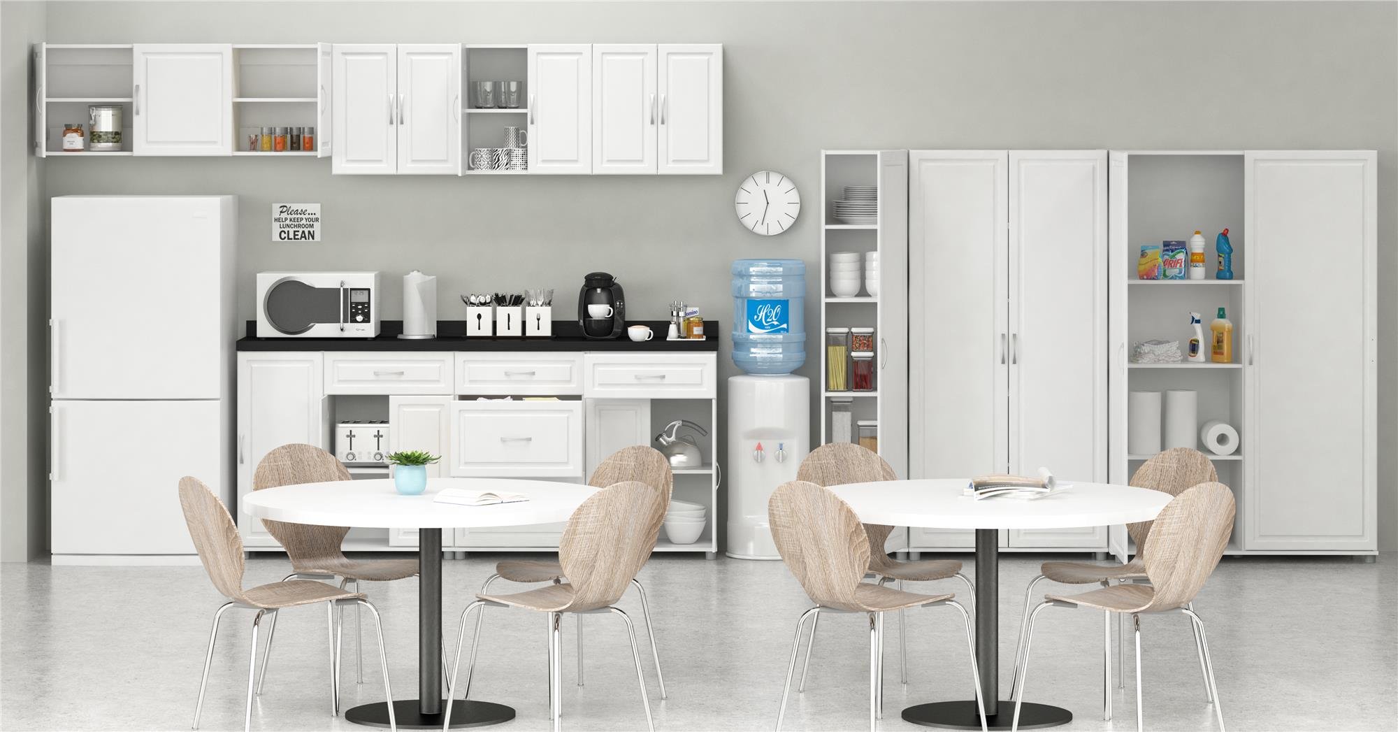 SystemBuild Evolution Kendall 36-Inch Utility Storage Cabinet in White - Perfect for Garage, Basement & Home Organization Storage Solutions