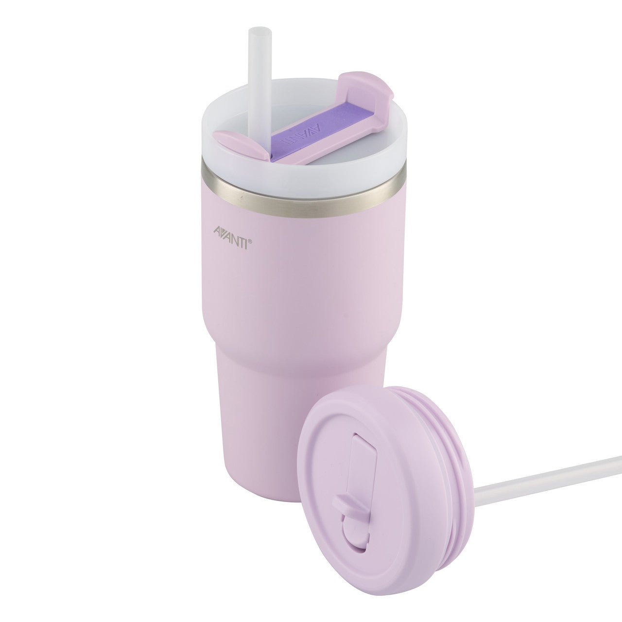 Avanti HydroQuench 550ml Smoothie Tumbler with Two Lids - Insulated Stainless Steel Water Bottle for Gym, Work & Travel - Lilac Purple