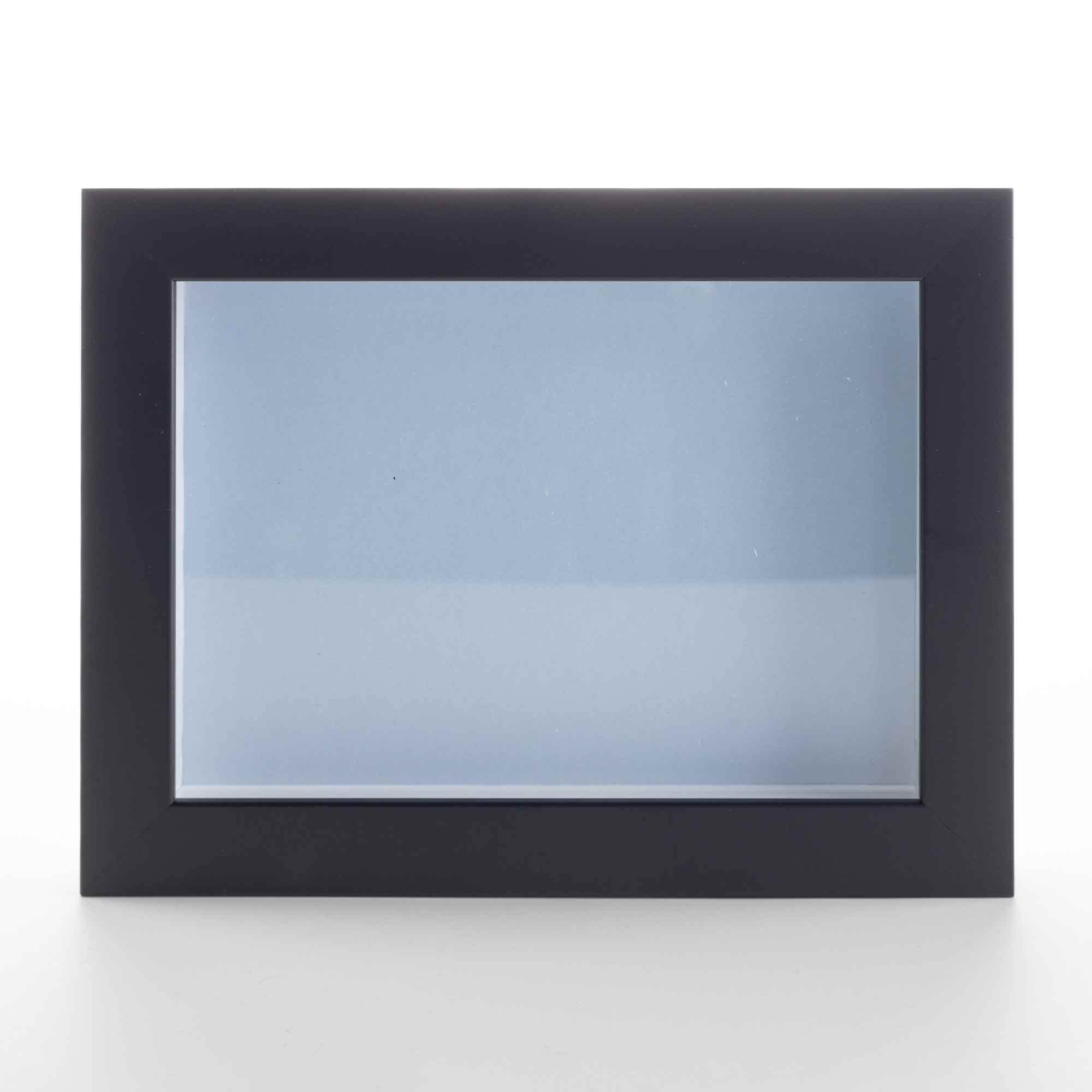 Black 13x13 Inch Wooden Shadow Box Display Frame with Blue Acid-Free Backing & UV Protective Acrylic - 3/4