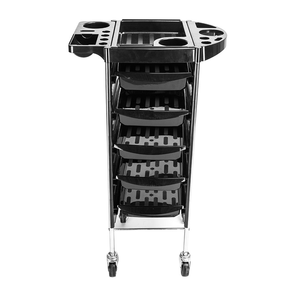 Professional Salon Trolley Cart with 5 Storage Trays & Smooth-Rolling Wheels - Mobile Beauty Station for Hair Stylists & Cosmetologists - Perfect for Salon Organization & Styling Tools Storage