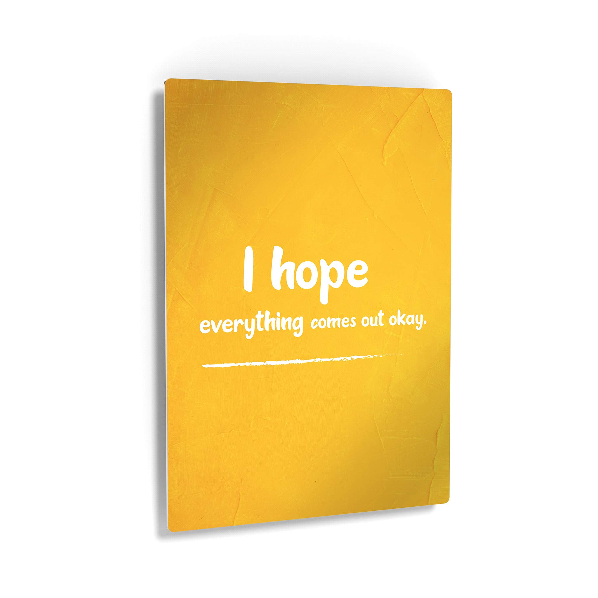 Smile Art Design 'I Hope Everything Comes Out Okay' Funny Bathroom Sign - Metal Print Wall Art for Bathroom & Toilet Decor - Ready to Hang Home Decoration (36x24 Inches) - Made in USA | Perfect for Powder Rooms, Guest Baths & Humorous Home Gifts