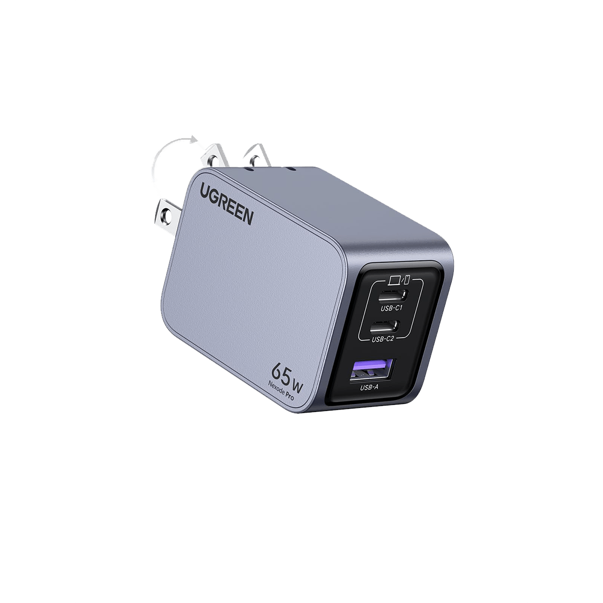UGREEN Nexode Pro 65W GaN Fast Charger with 3 Ports - Compact USB C Wall Charger for iPhone 15/14/13, MacBook, iPad, Samsung Galaxy - Perfect for Travel, Office & Home Use