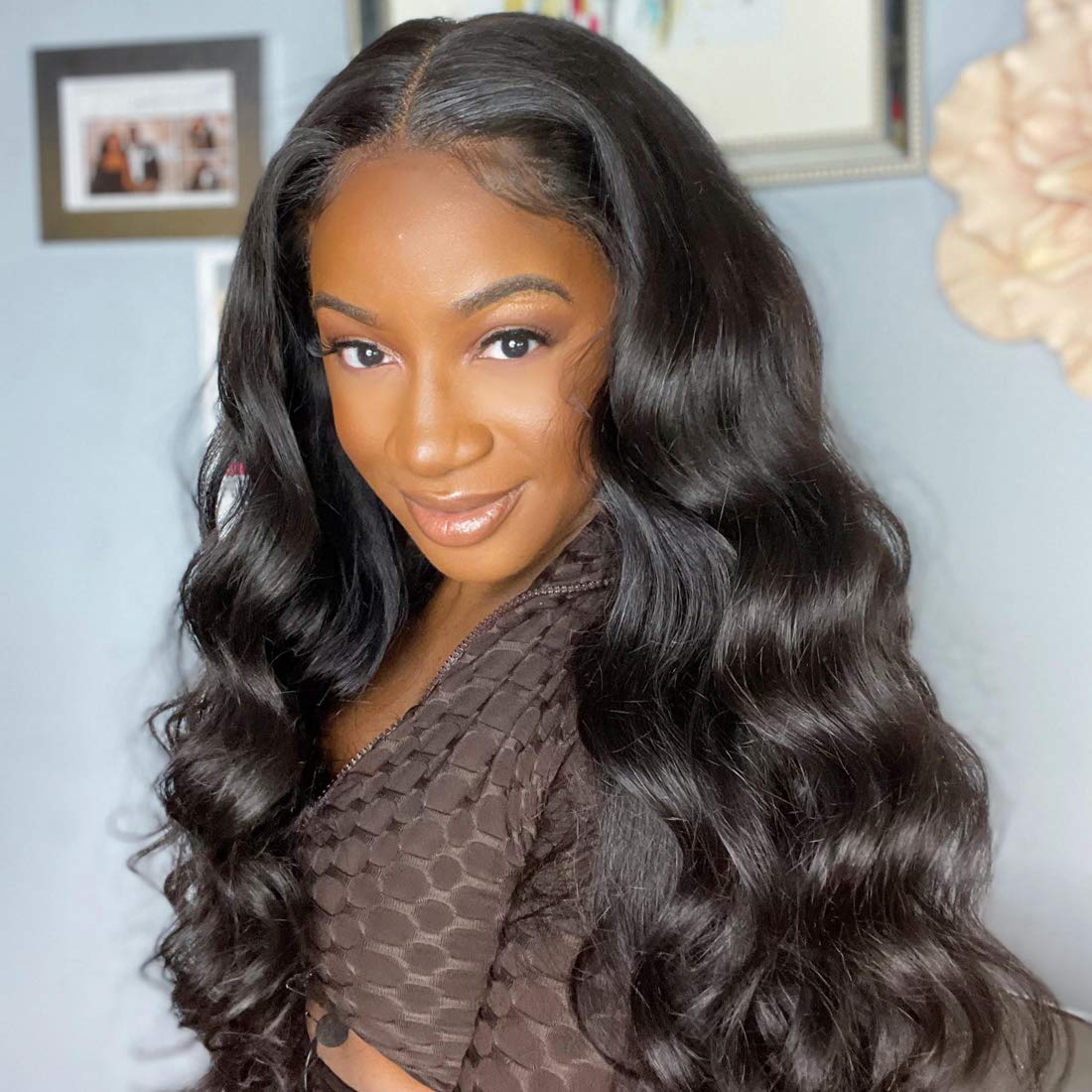 Beauty Forever Indian Body Wave Hair Extensions - 4 Bundles 100% Unprocessed Virgin Human Hair Weaves, Natural Color (16 18 20 22 Inch), 95-100g per Bundle | Perfect for Daily Styling, Special Occasions & Salon-Quality Looks