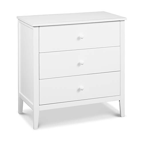 Carter's by DaVinci Morgan White 3-Drawer Dresser - Nursery & Kids Room Storage Solution for Baby Clothes & Toys Organization