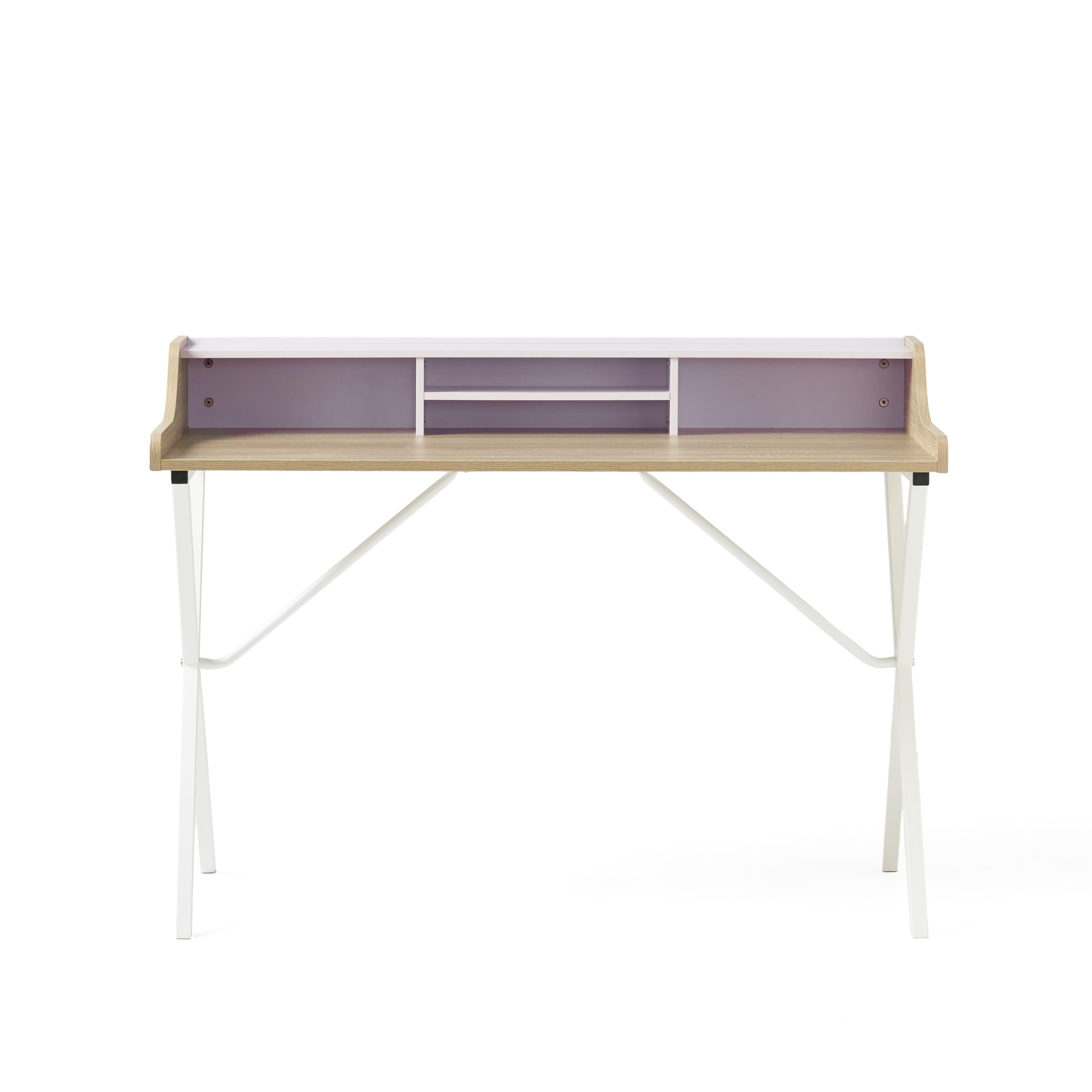 Christopher Knight Home Aalto Computer Desk - Modern Oak & White Melamine Writing Desk for Home Office, Gaming, or Study Room Workspace