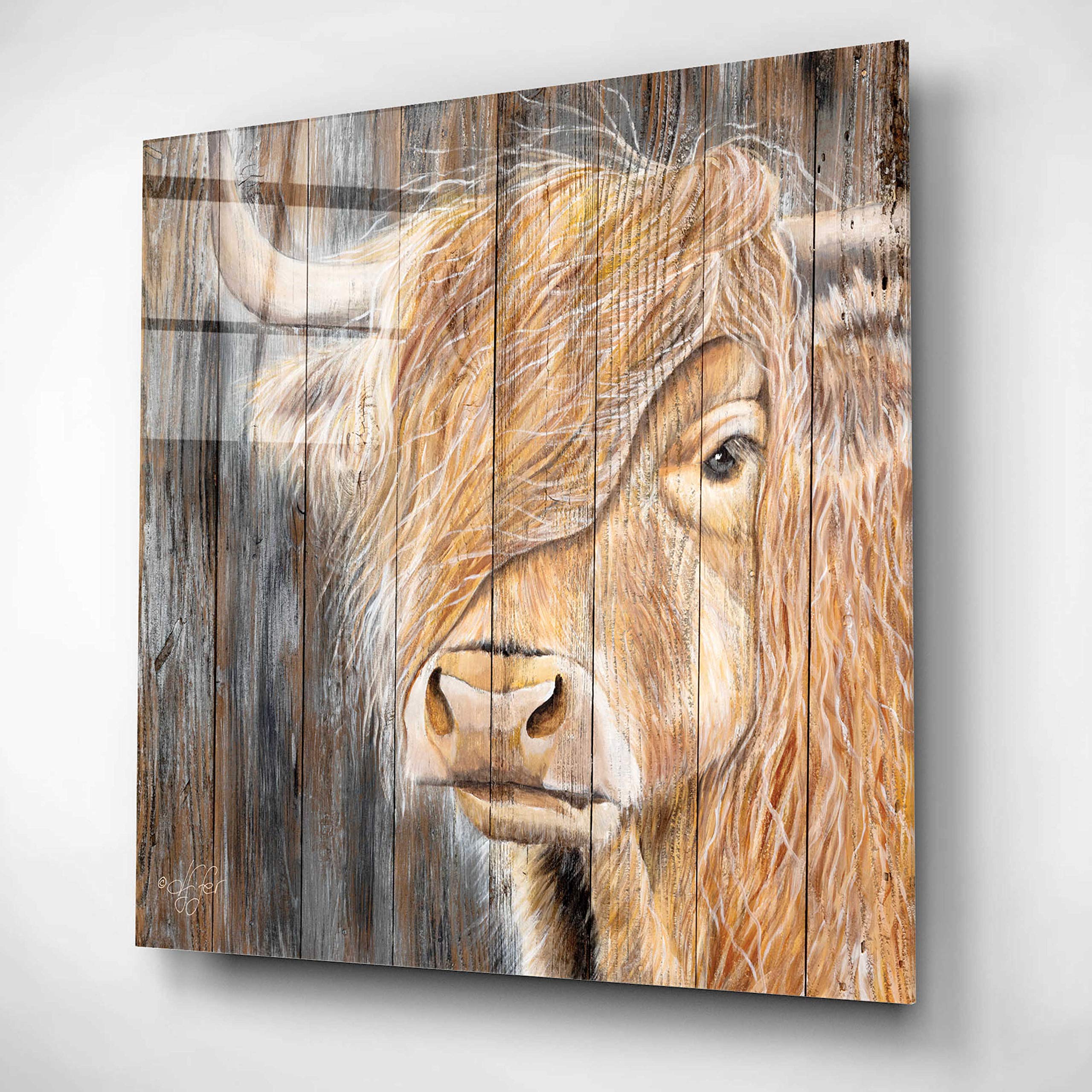 Epic Art 'A Windy Day on the Farm' by Diane Fifer - 36x36 Inch Acrylic Glass Wall Decor - Modern Farmhouse Painting for Living Room, Bedroom & Office