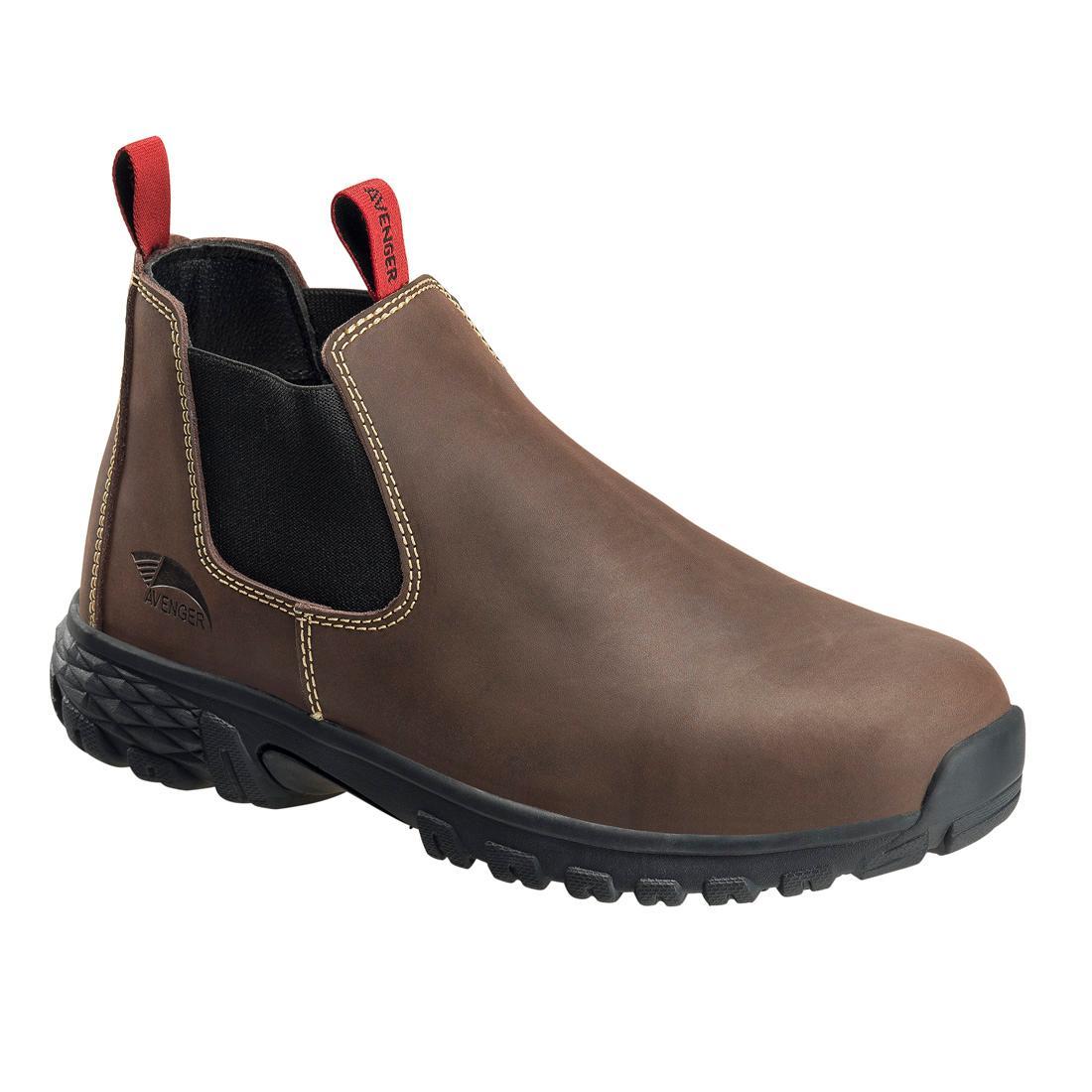 Flight Composite Toe SD10 Romeo Work Shoes for Men - Lightweight Safety Boots with Slip Resistance, Brown - Perfect for Construction, Warehouse & Industrial Work
