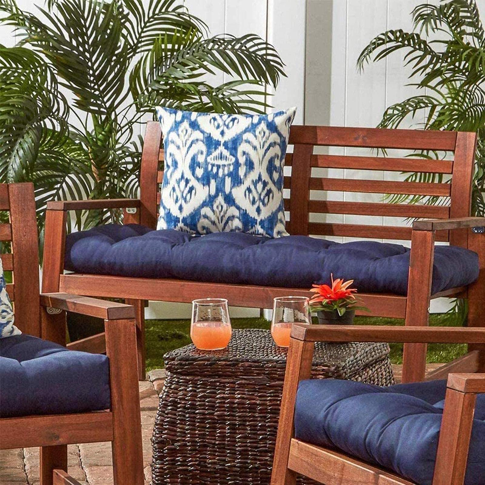 Premium Thick Soft Bench Cushion - 39x20 Inch Non-Slip Seat Pad for Indoor/Outdoor Furniture, Garden Swing Chairs & Patio Sofas (Navy Blue) - Perfect for Backyard Relaxation, Porch Seating & Living Room Comfort